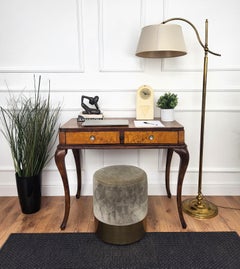 1950s Art Deco Mid-Century Italian Walnut Root Burl Writing Desk Table