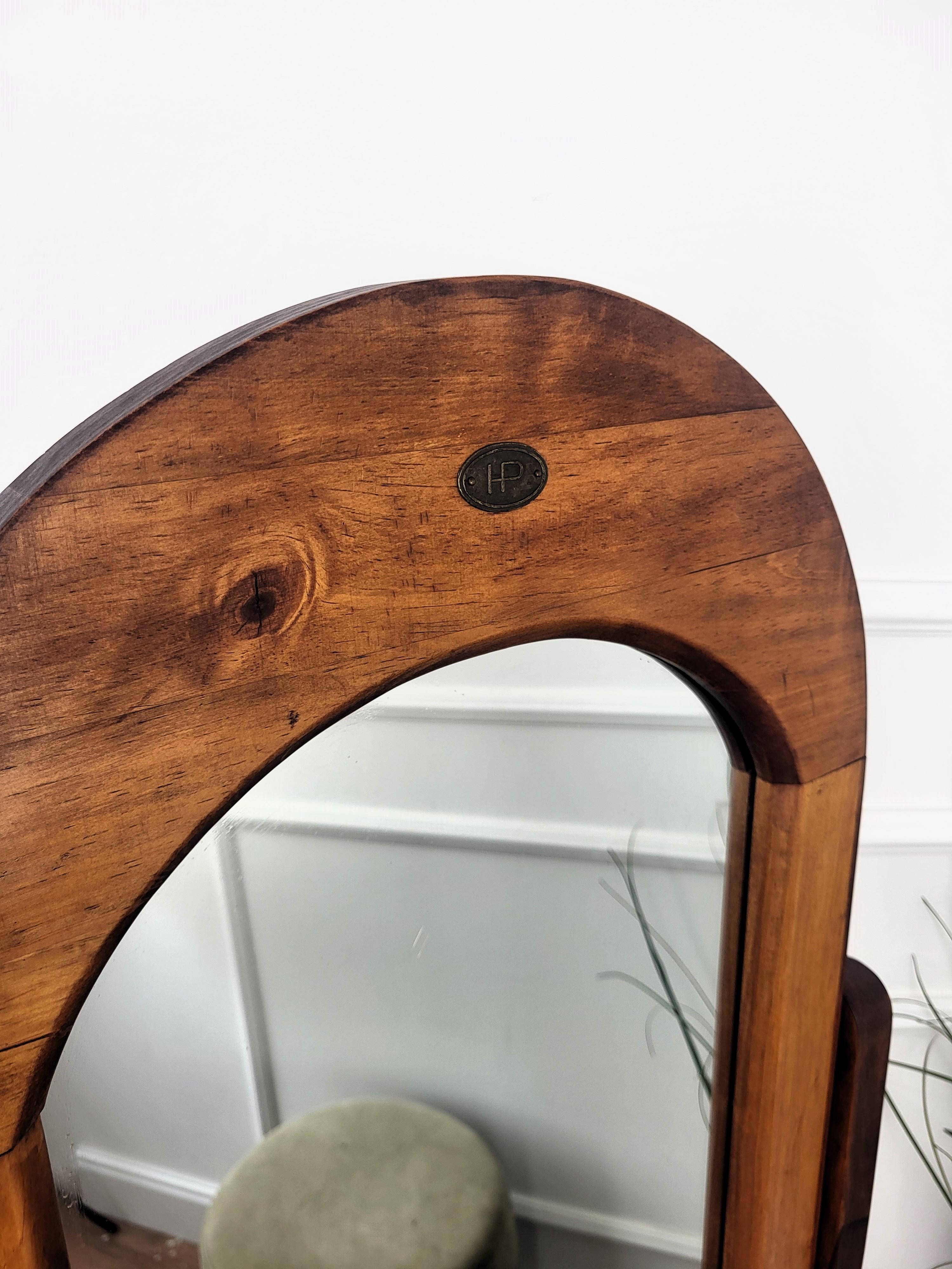 Specchio chevale da terra in legno del 1950 Art Deco Mirror di metà secolo in vendita 1
