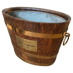 1950s Art Deco Oak and Brass French Wine Cooler for Abel Lepitre Champagne