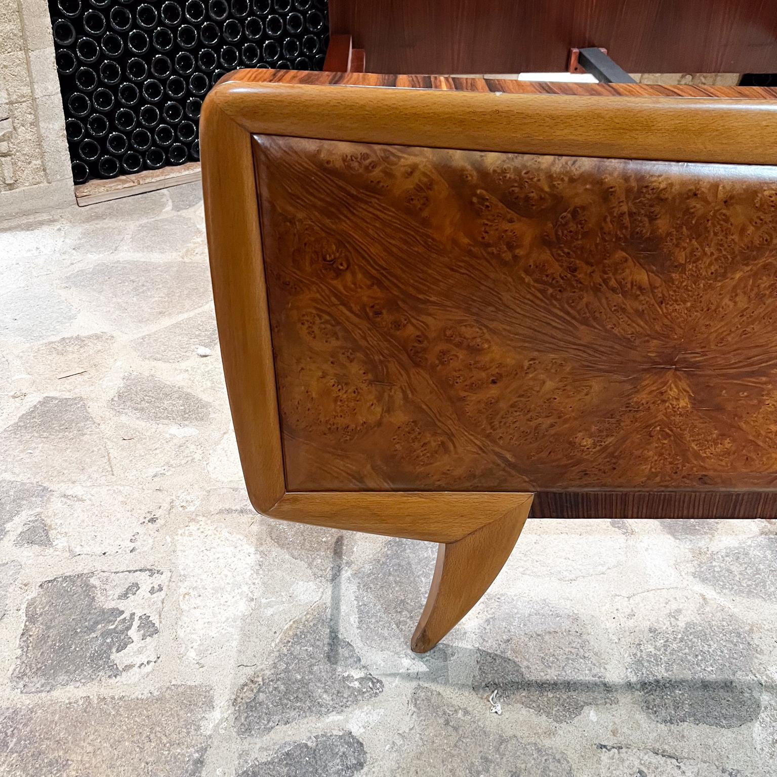 Mid-Century Modern 1950s Italian Queen Bed Two-Tone Exotic Wood Style Osvaldo Borsani Italy For Sale