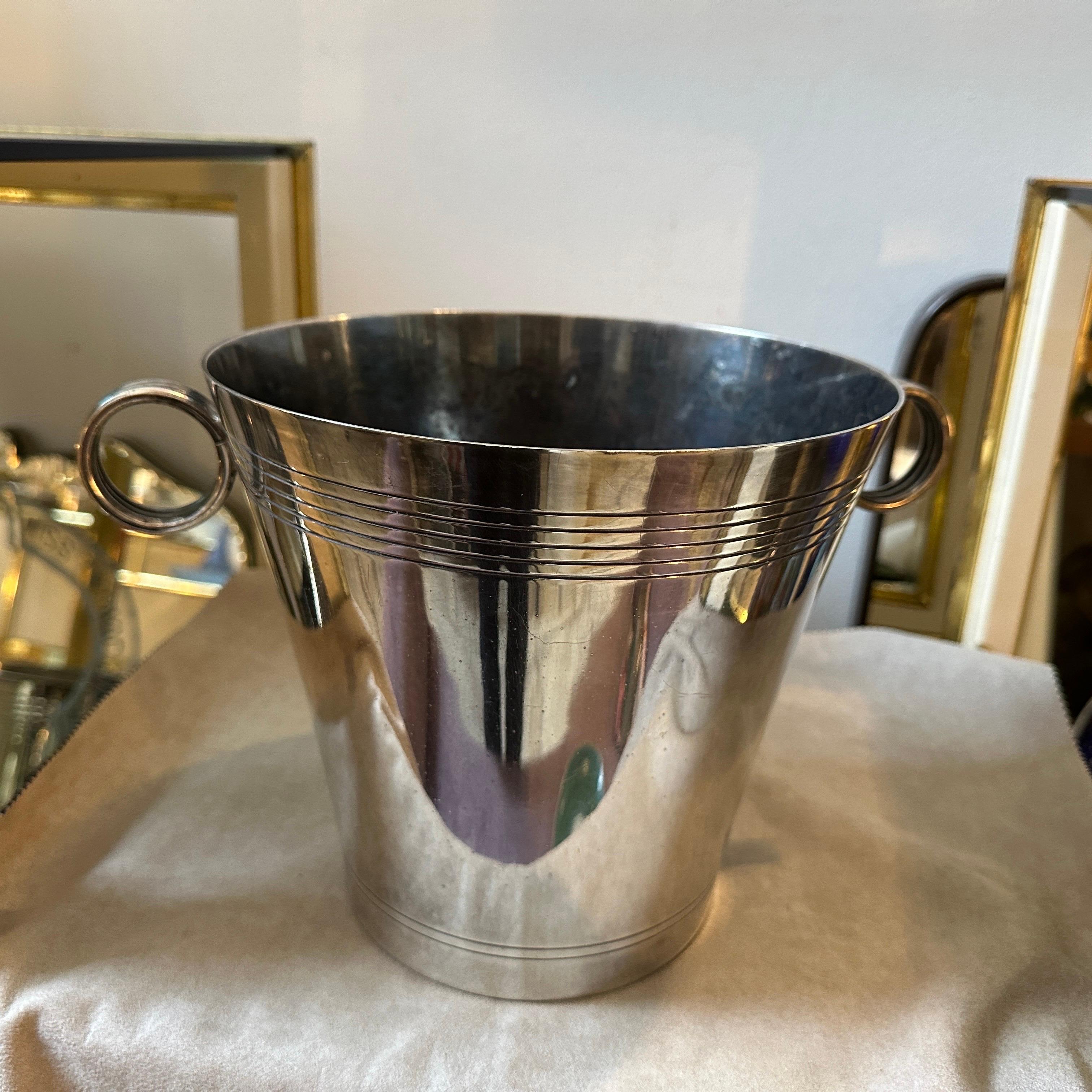 1950s Art Deco Silver Plated French Wine Cooler For Sale 6