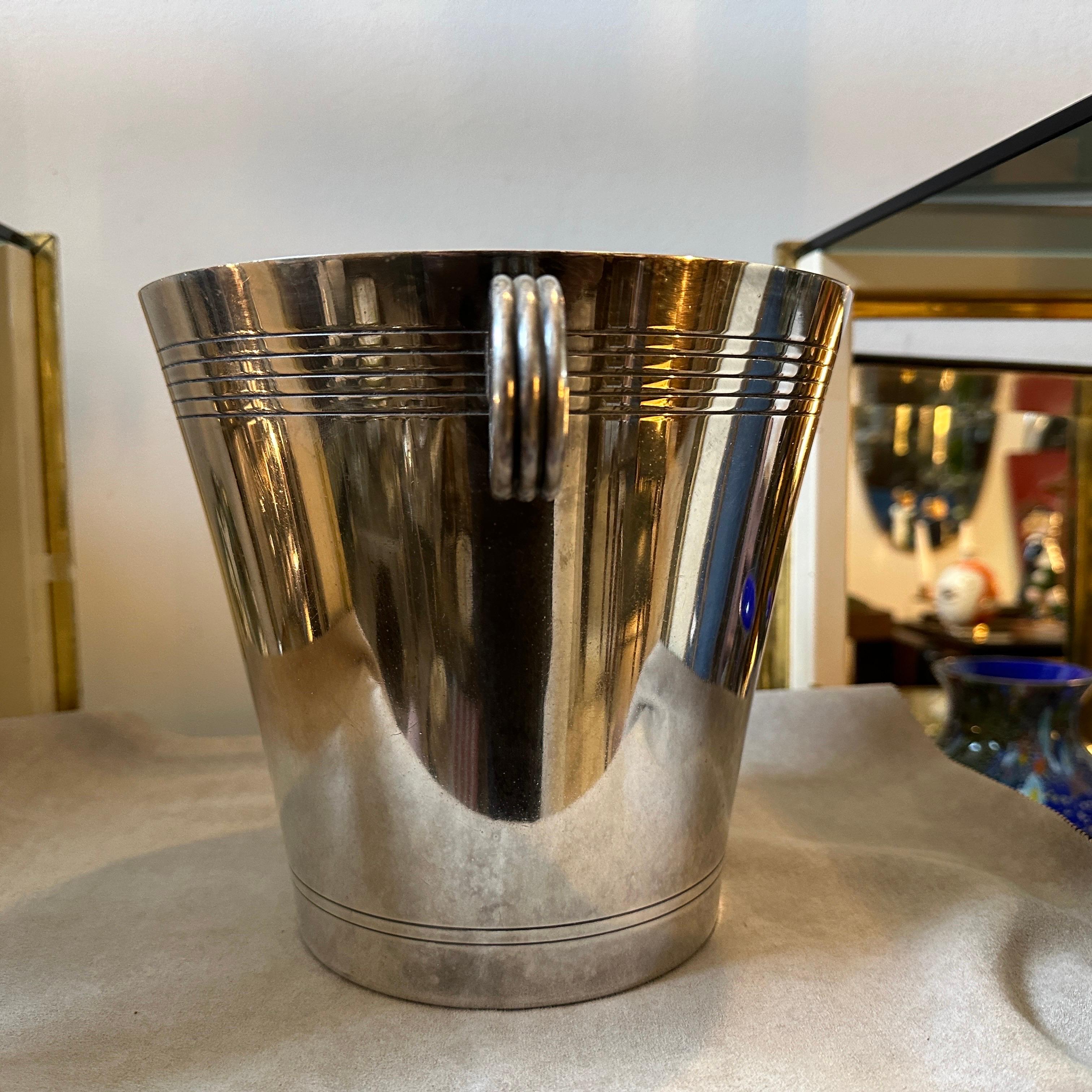 1950s Art Deco Silver Plated French Wine Cooler For Sale 2