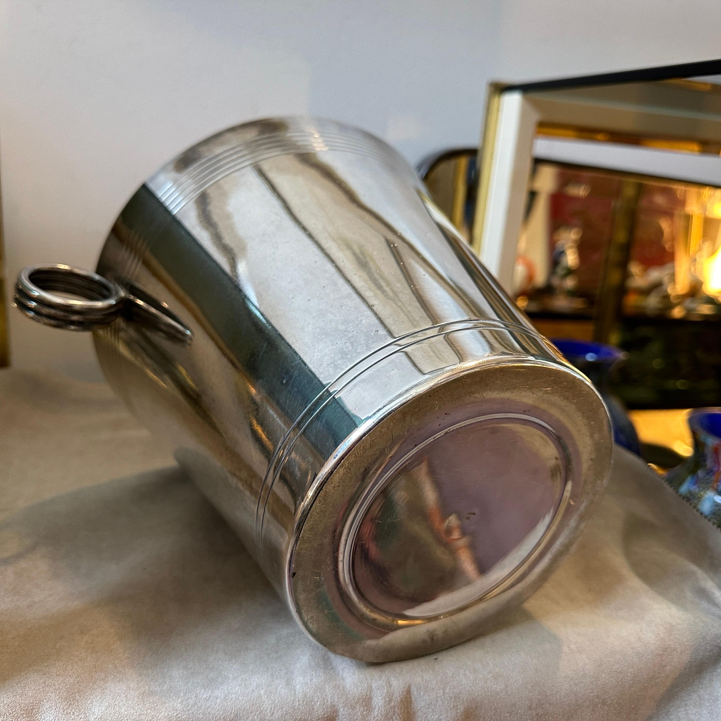 1950s Art Deco Silver Plated French Wine Cooler For Sale 5