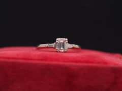 1950s Art Deco Style 14k White Gold .50 Carat Emerald Cut Engagement Ring
