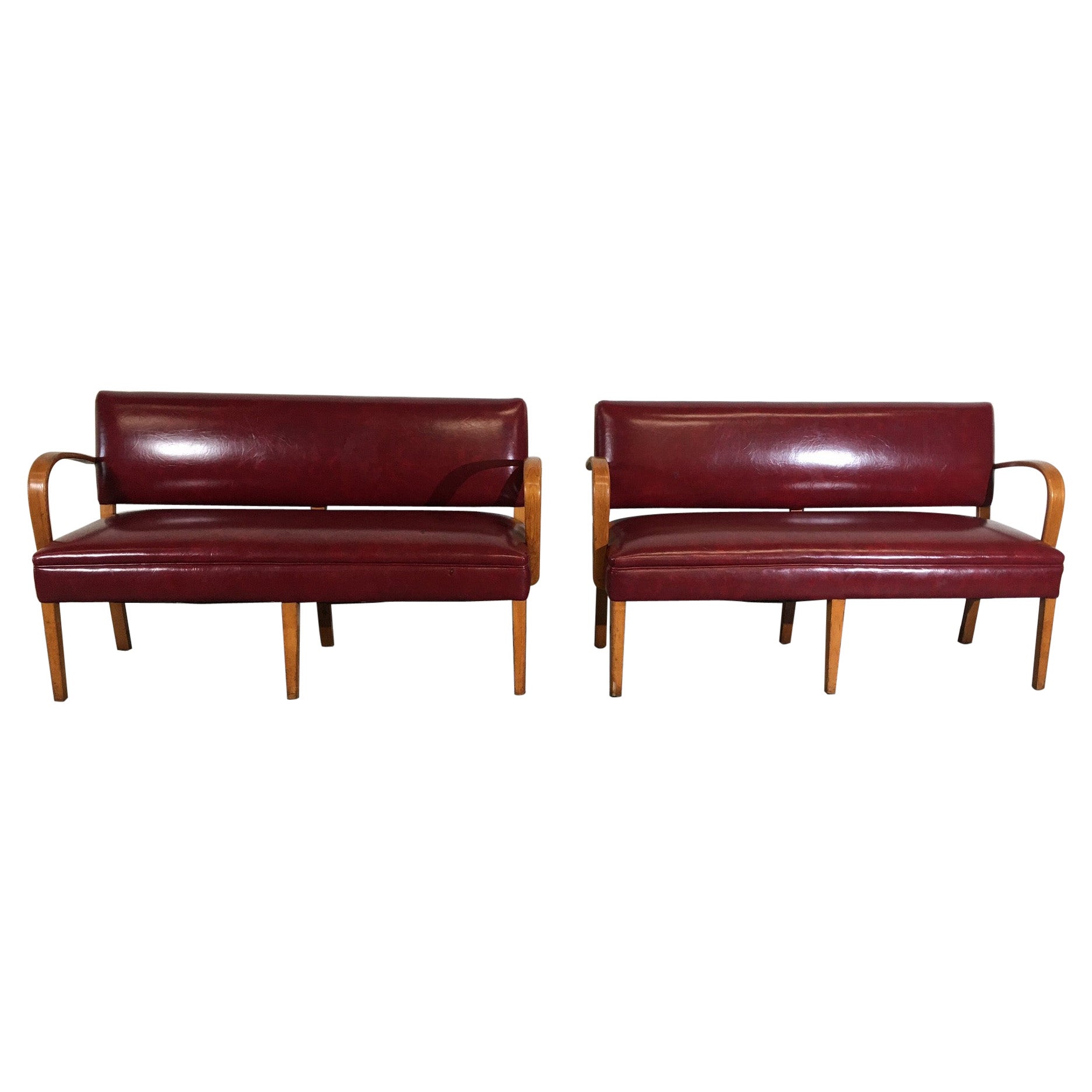 1950's Art Deco Stil Bank Satz von 2