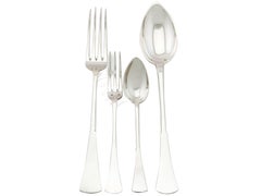 1950s Art Deco Style Hungarian Silver Canteen of Cutlery