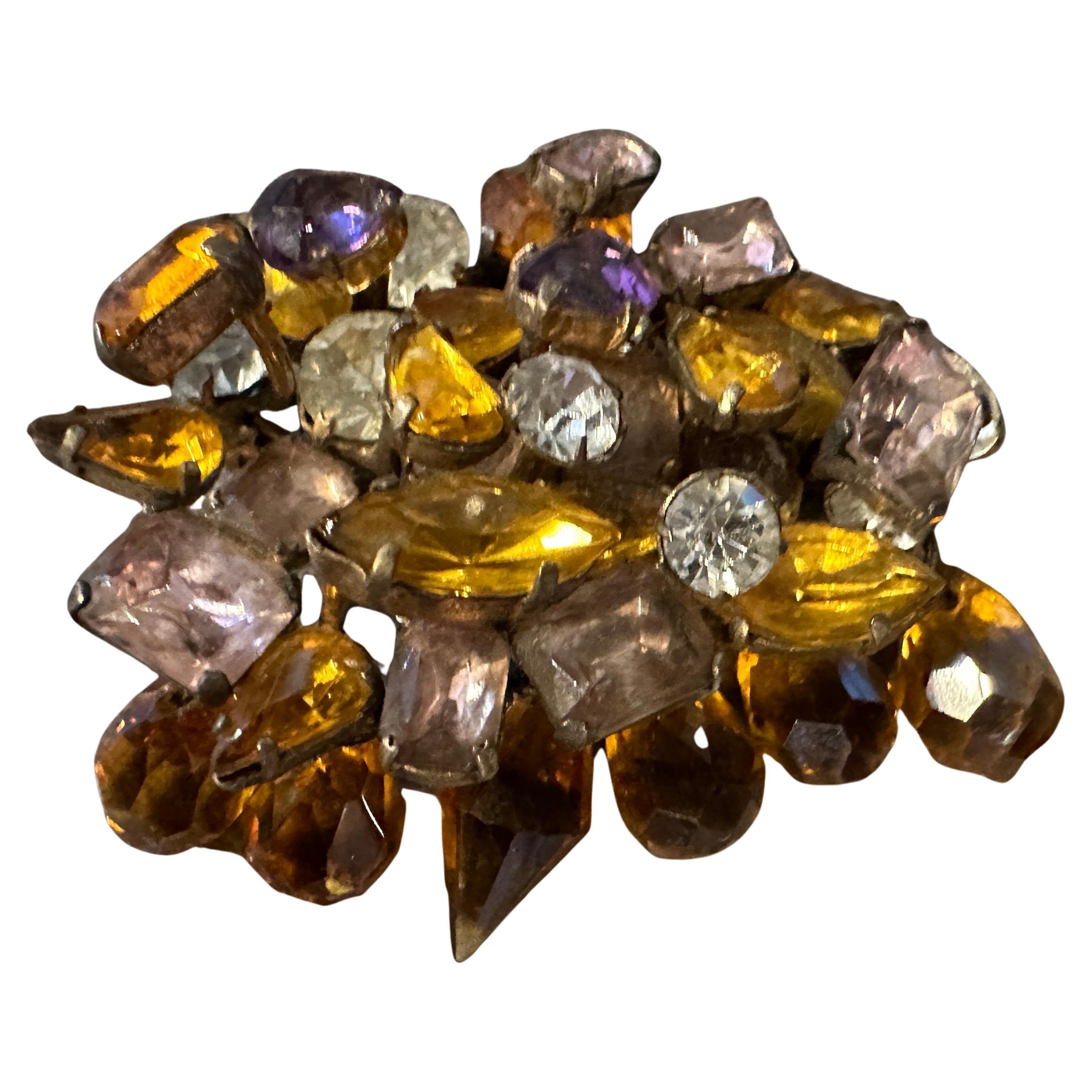 1950er Art Deco Stil Vintage Modeschmuck Italienische Brosche
