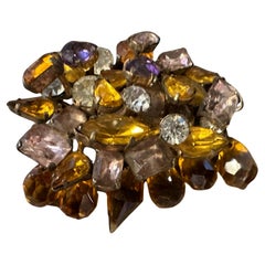 1950s Art Deco Estilo Vintage Bisutería Broche Italiano
