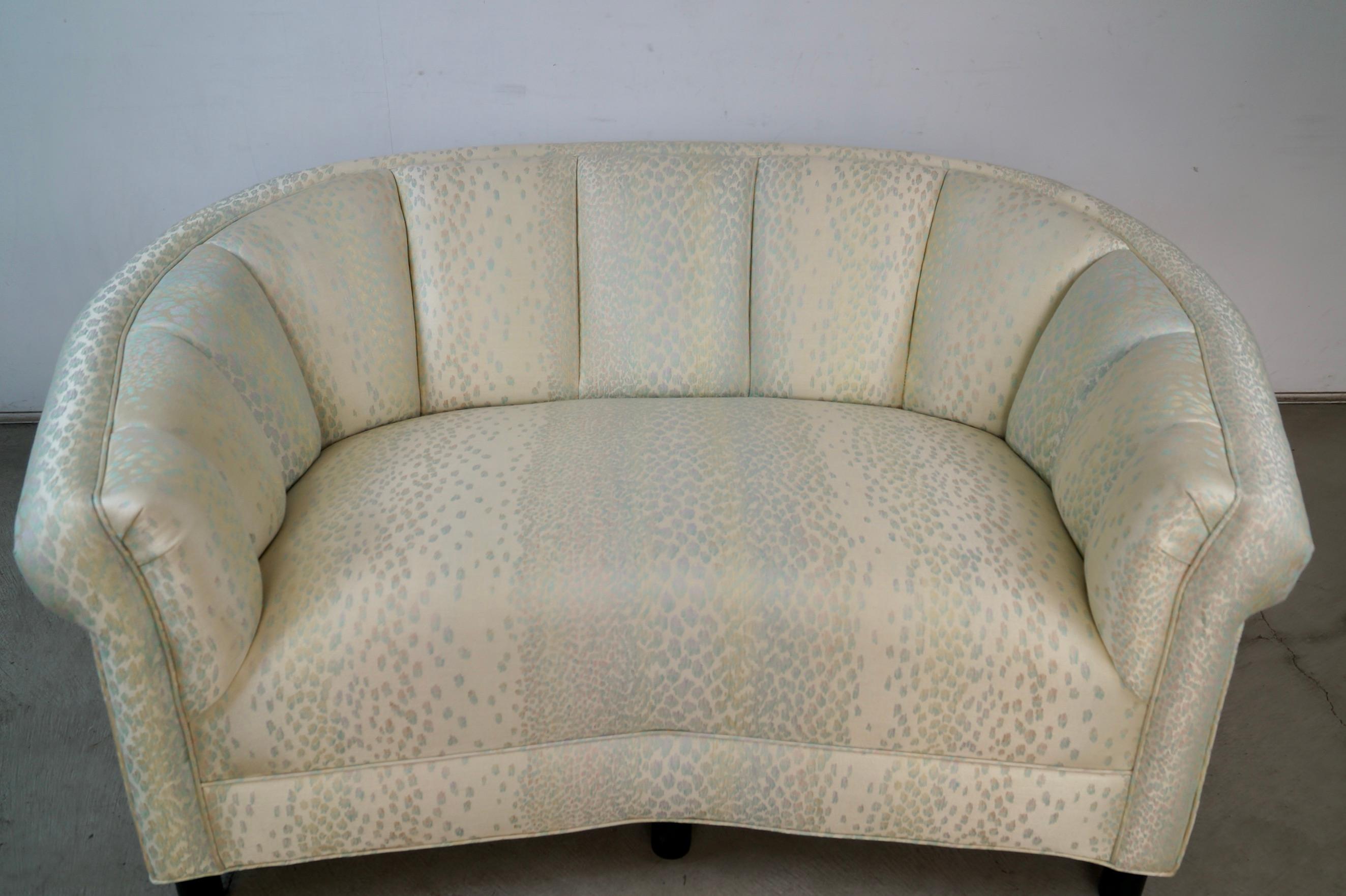 Divano a due piazze con piedistallo in stile Art Deco del 1950 di Vladimir Kagan in vendita 11