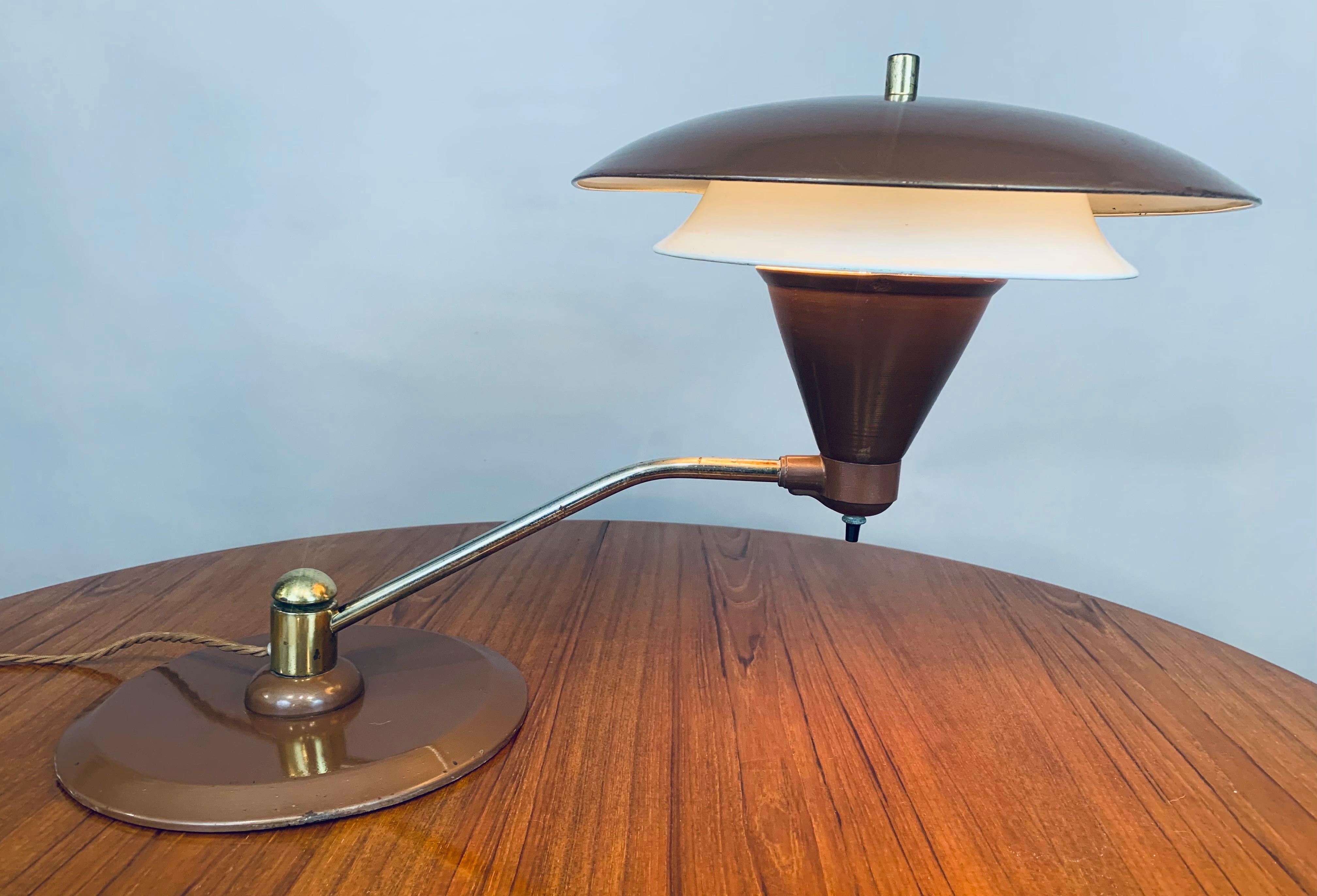 1950s Art Speciality Co Flying Saucer Desk Lamp In Fair Condition In London, GB