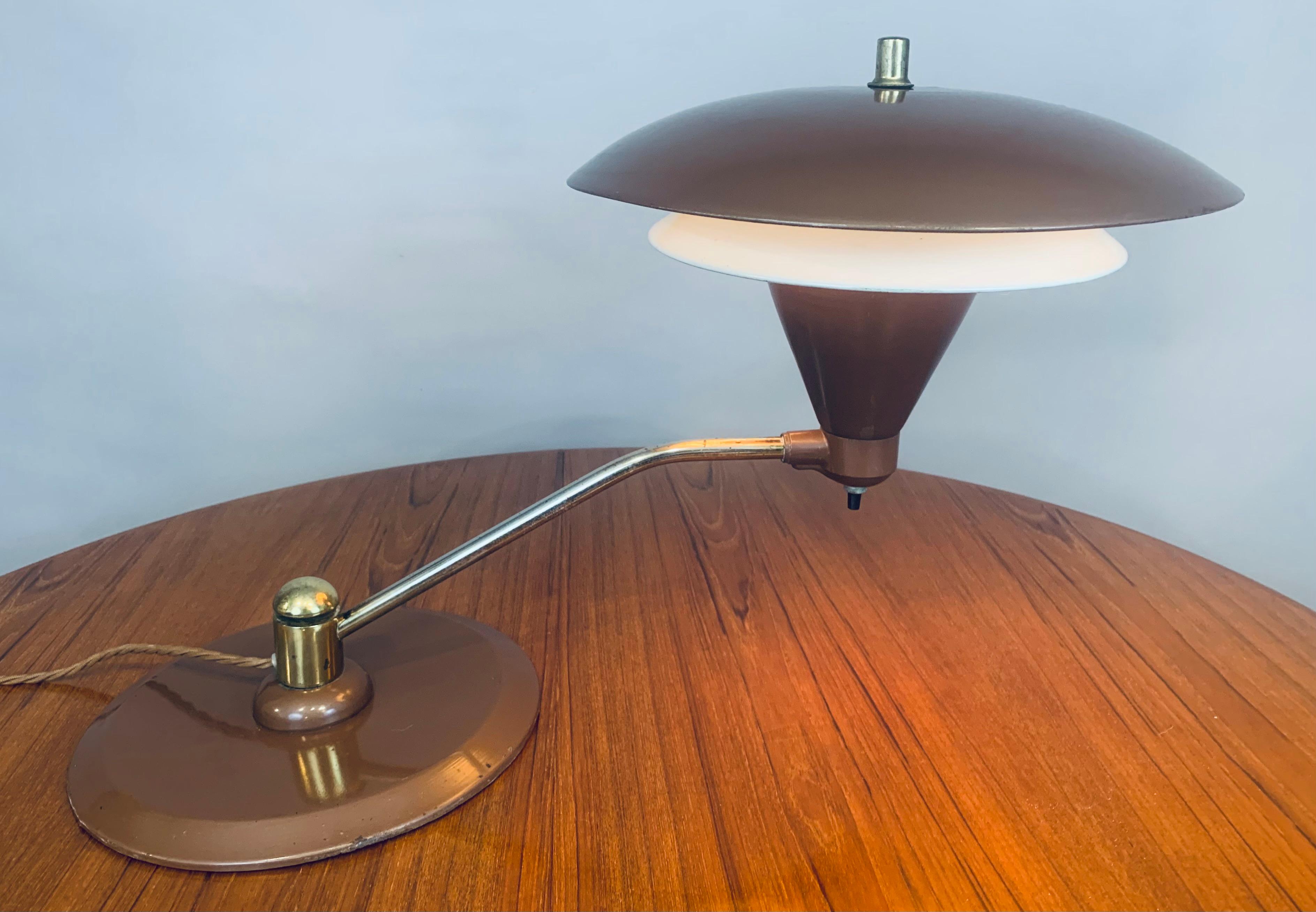 Art Deco 1950s Art Speciality Co Flying Saucer Desk Lamp