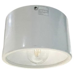 1950s Arteluce White Flush Ceiling Lamp attributed Sarfatti Italy