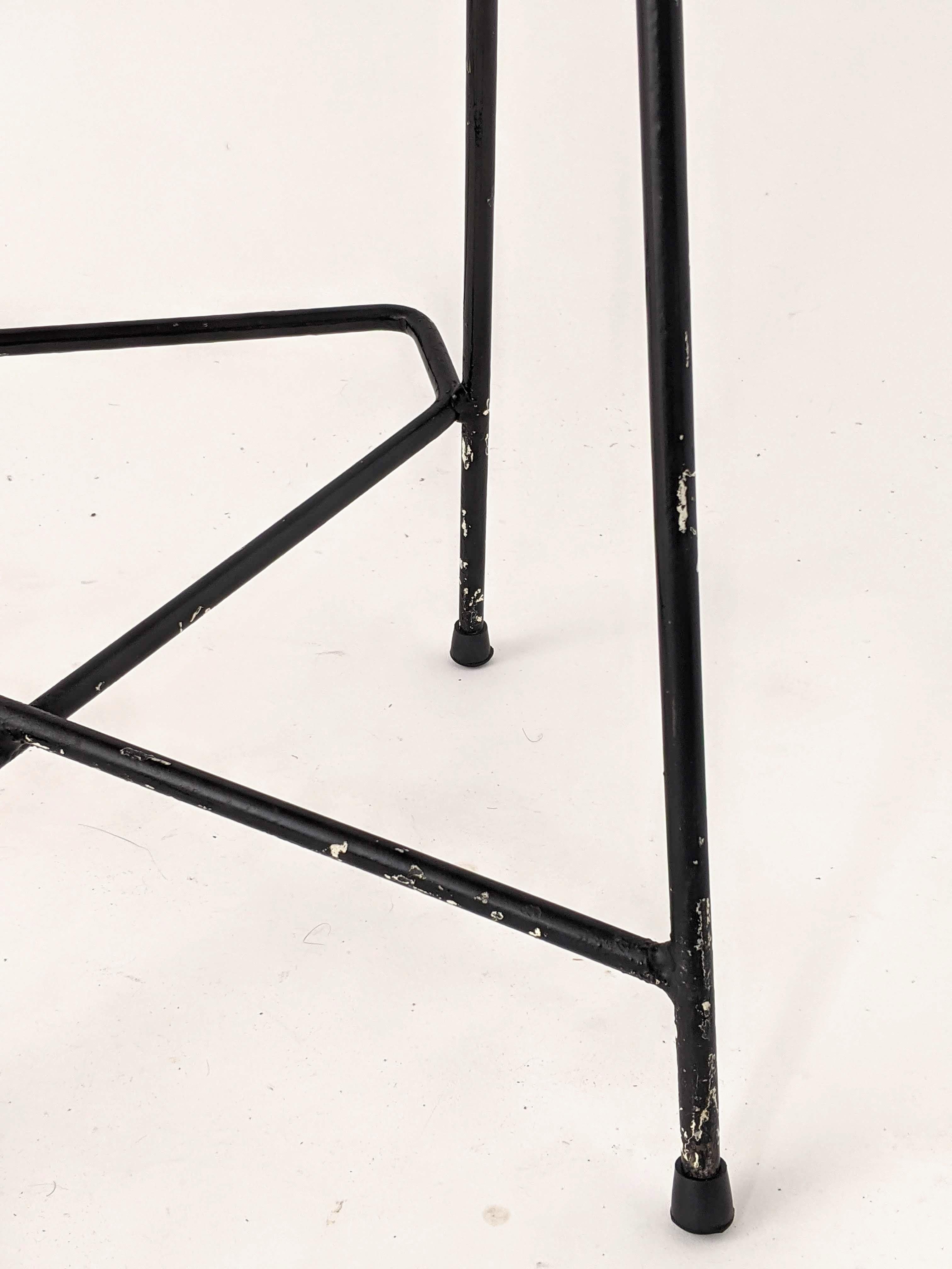 1950s Arthur Umanoff Wicker & Steel Rod High Chair, USA For Sale 9