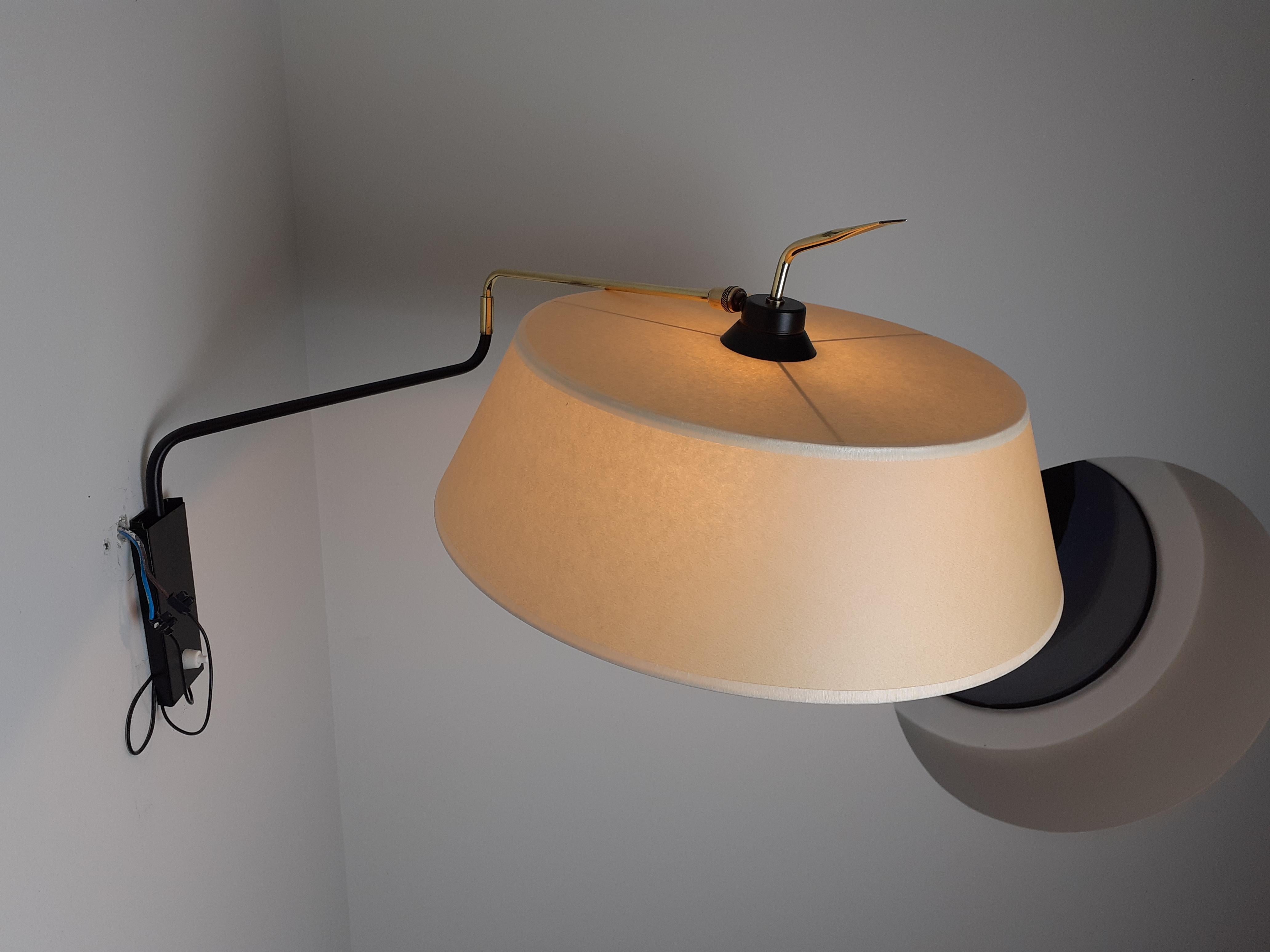 1950s Articulated Armrest Wall Lamp by Maison Arlus 5