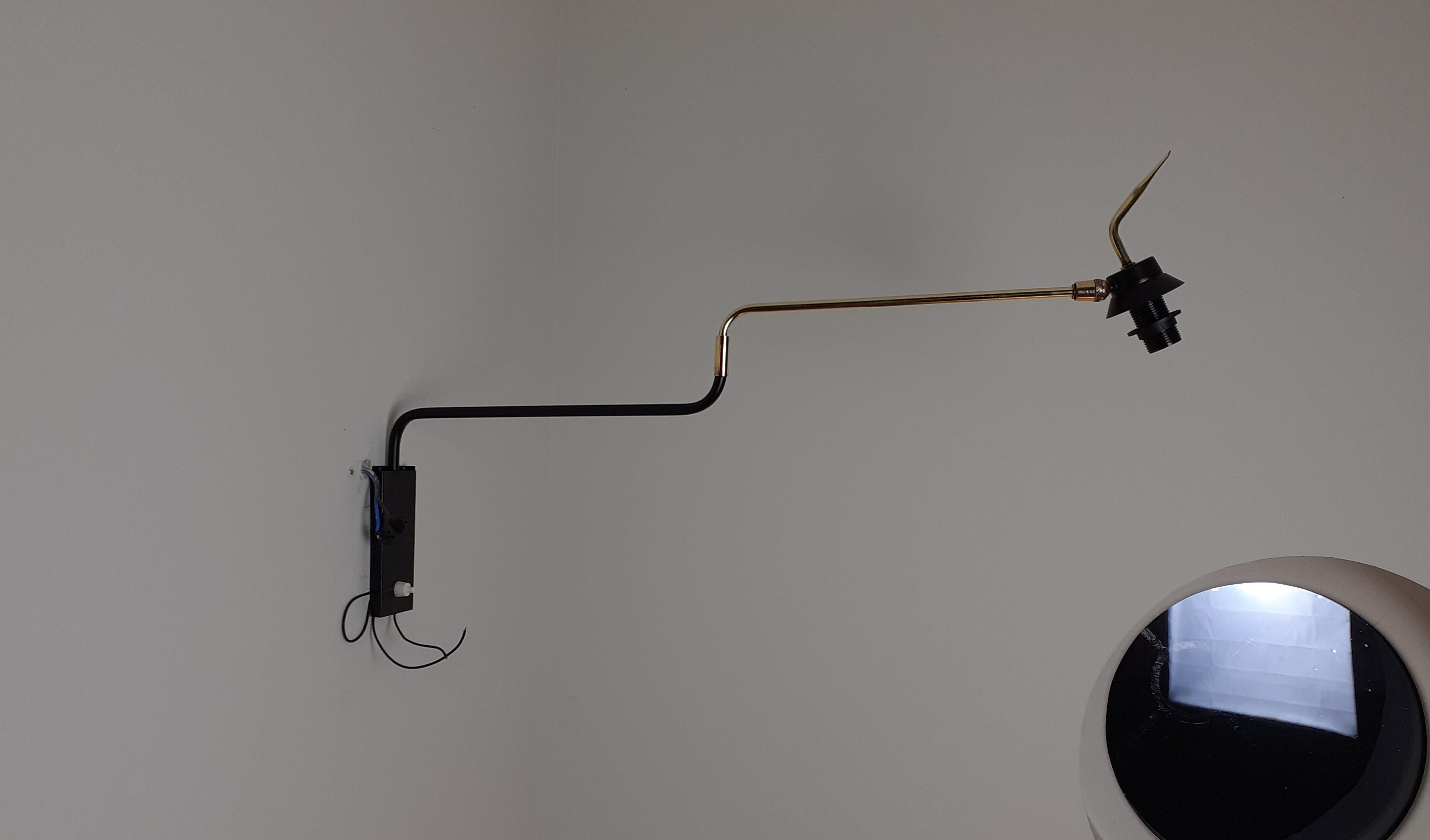 1950s Articulated Armrest Wall Lamp by Maison Arlus 8