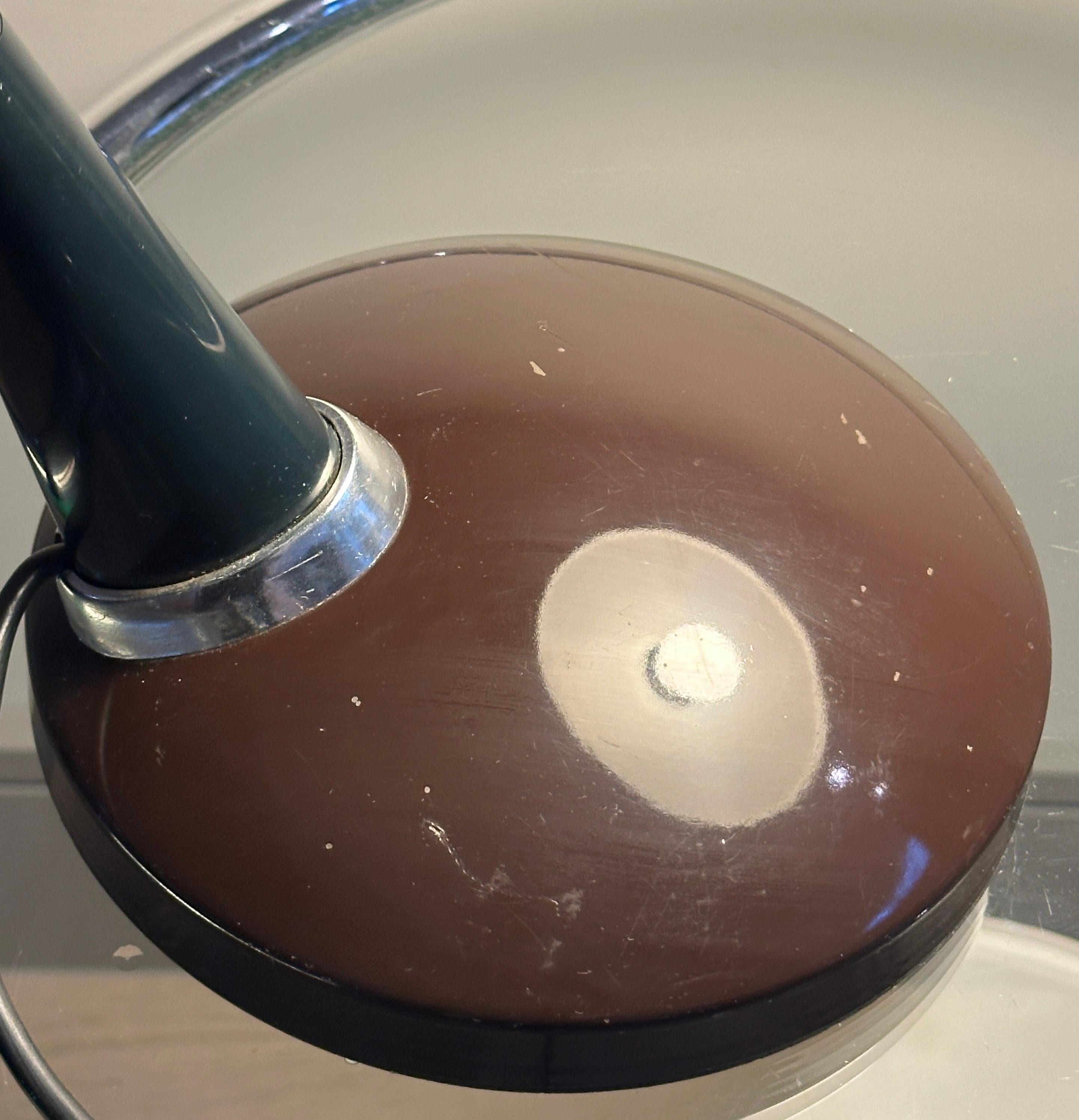 Lampe de bureau industrielle en métal marron des années 1950, style Bauhaus 