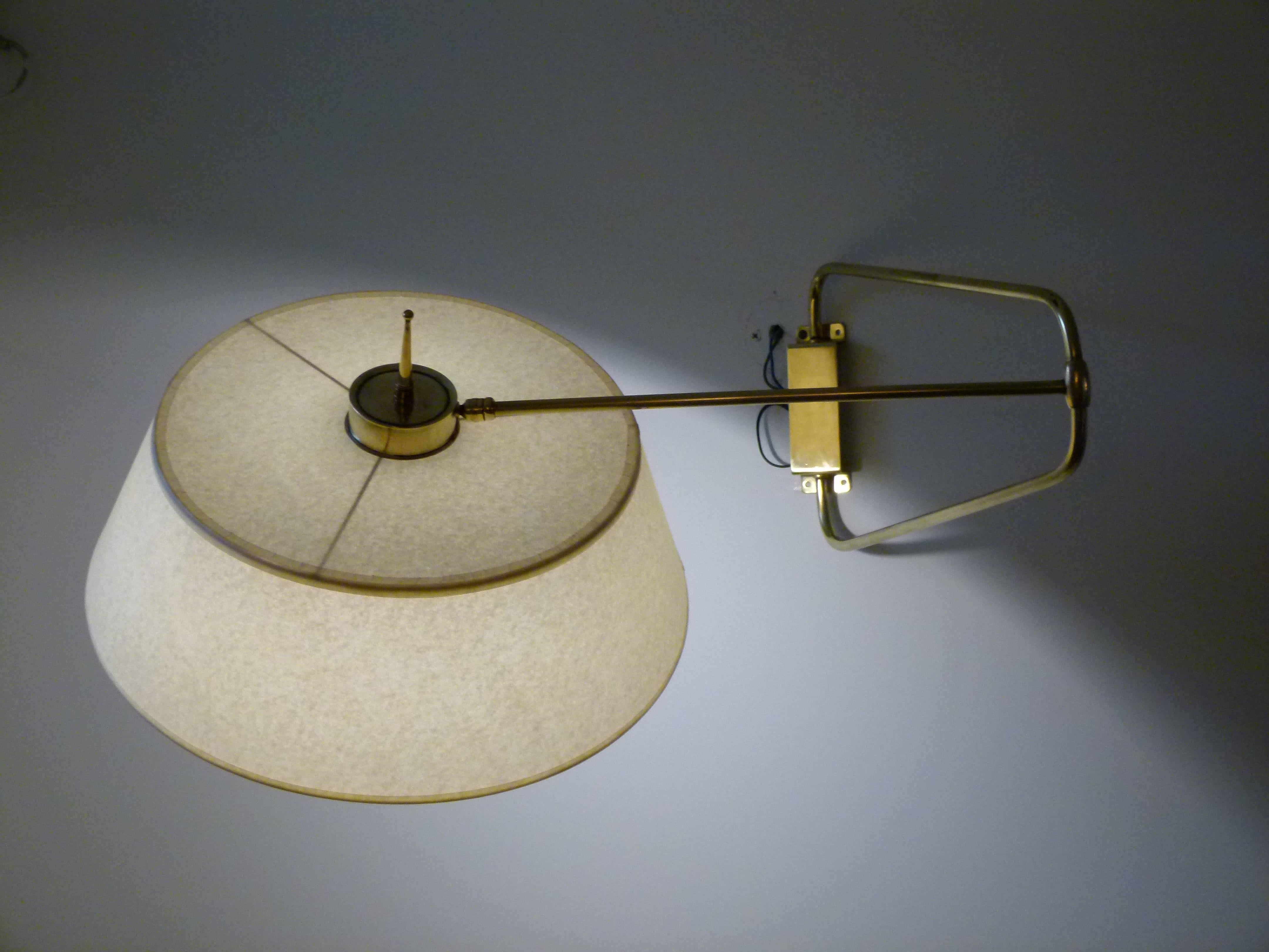 Brass 1950s Articulated Sconce by Maison Lunel
