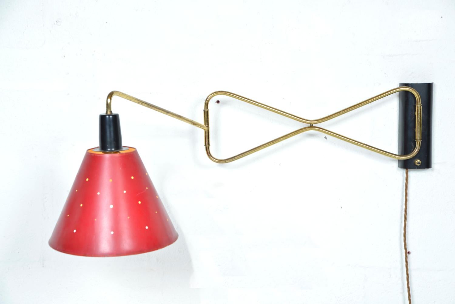 Lámpara de pared articulada de la década de 1950 de Cosack Alemania Alemán en venta