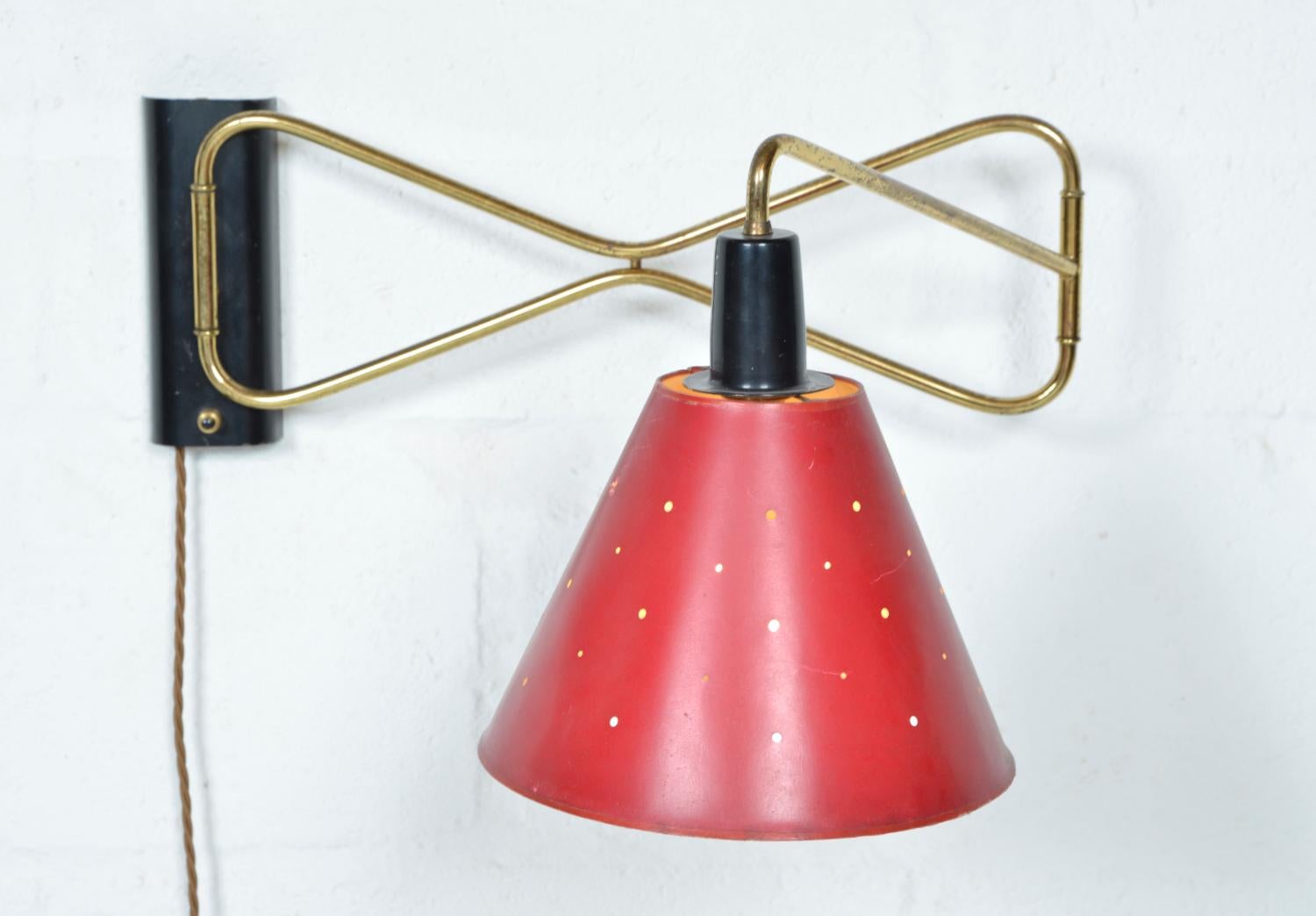 Lámpara de pared articulada de la década de 1950 de Cosack Alemania siglo XX en venta