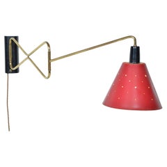 1950s Articulated Swing-Arm Midcentury Wall Light Task Lamp by Cosack Germany