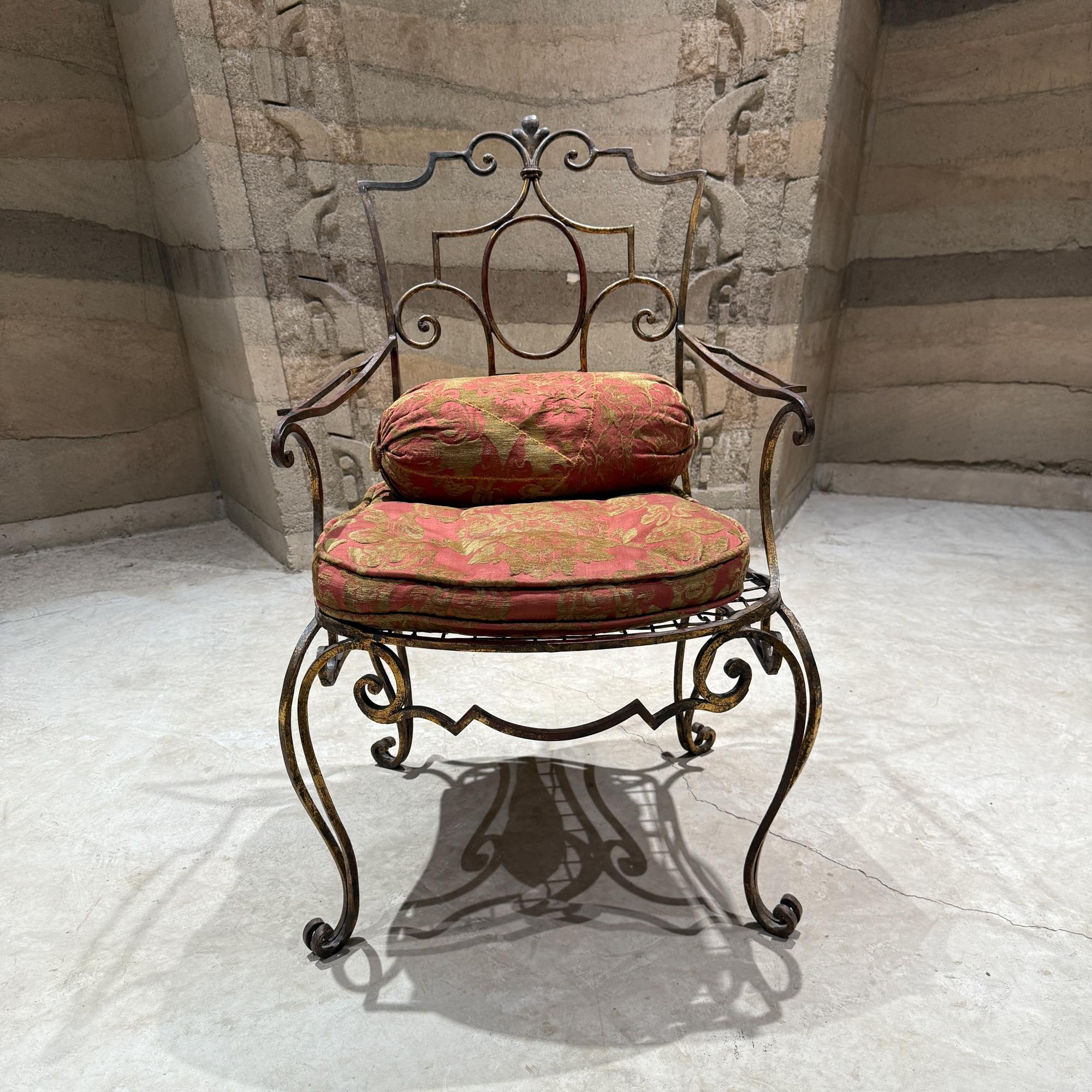 Fauteuil Arturo Pani des années 1950 Fer forgé à la main, doré, italien en vente 11