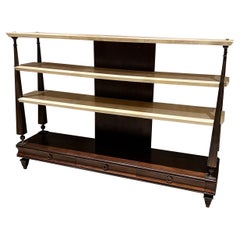 1950s Arturo Pani Bookcase Mahogany Goatskin Bronze Mexico City