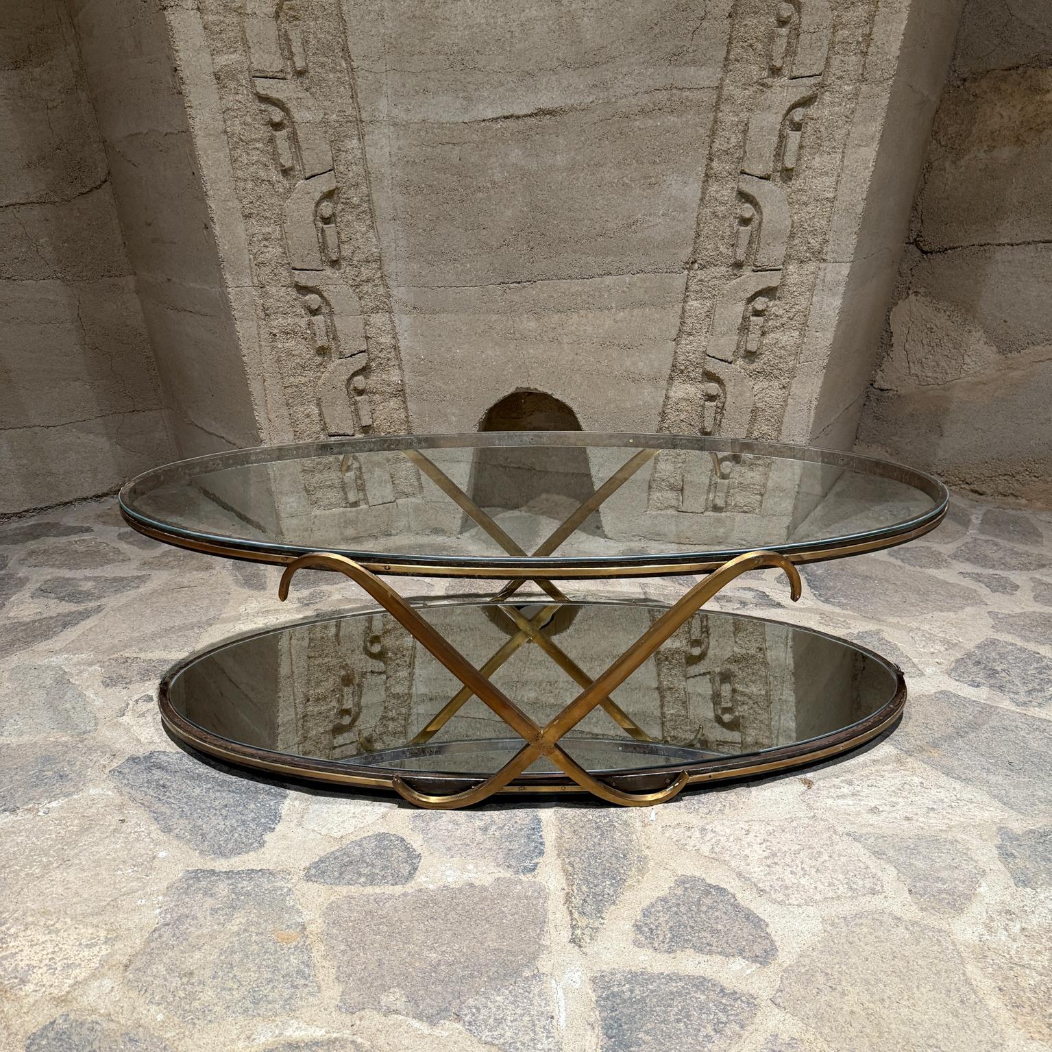 Mexican 1950s Arturo Pani Patinated Brass Coffee Table Mexico City For Sale