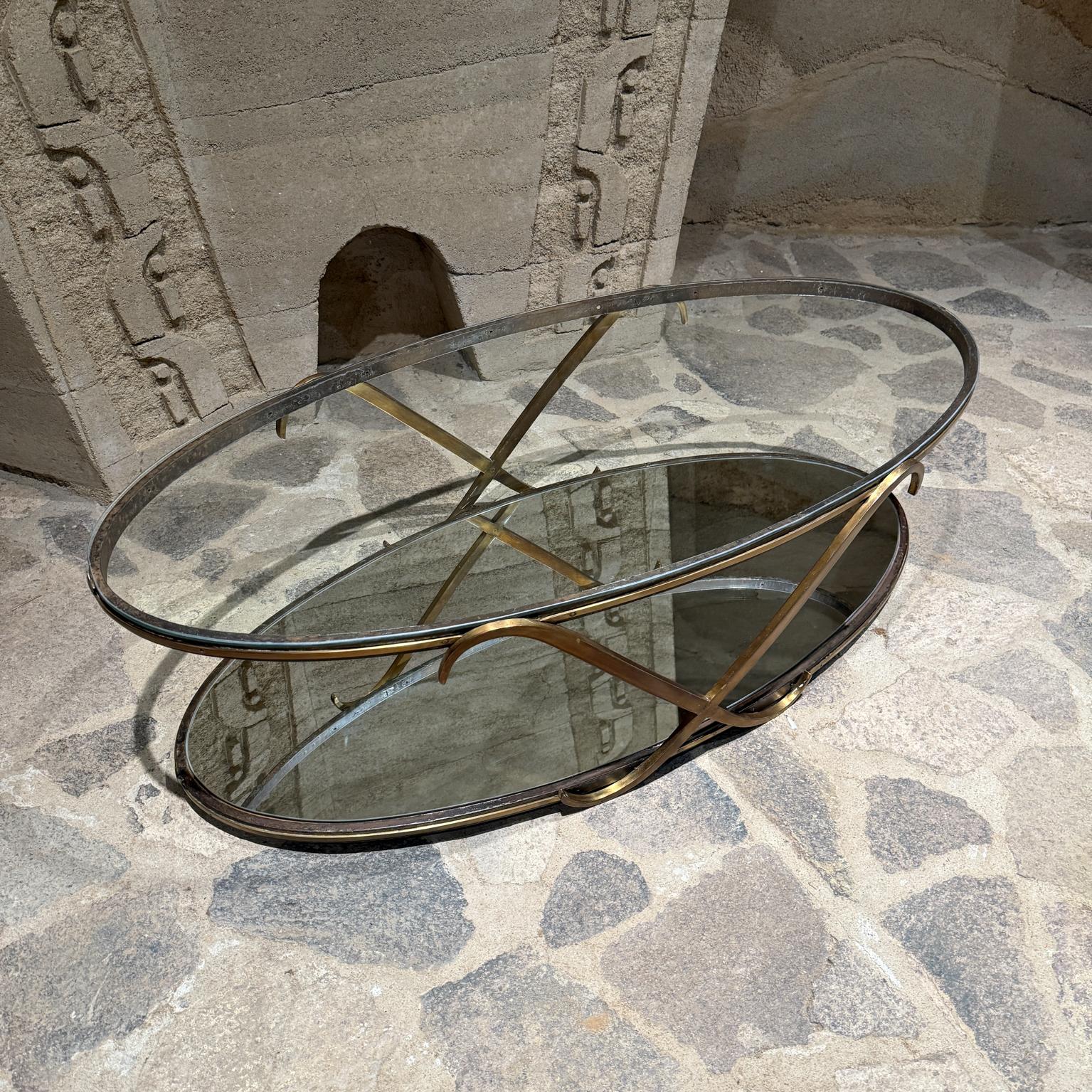 1950s Arturo Pani Patinated Brass Coffee Table Mexico City In Good Condition For Sale In Chula Vista, CA