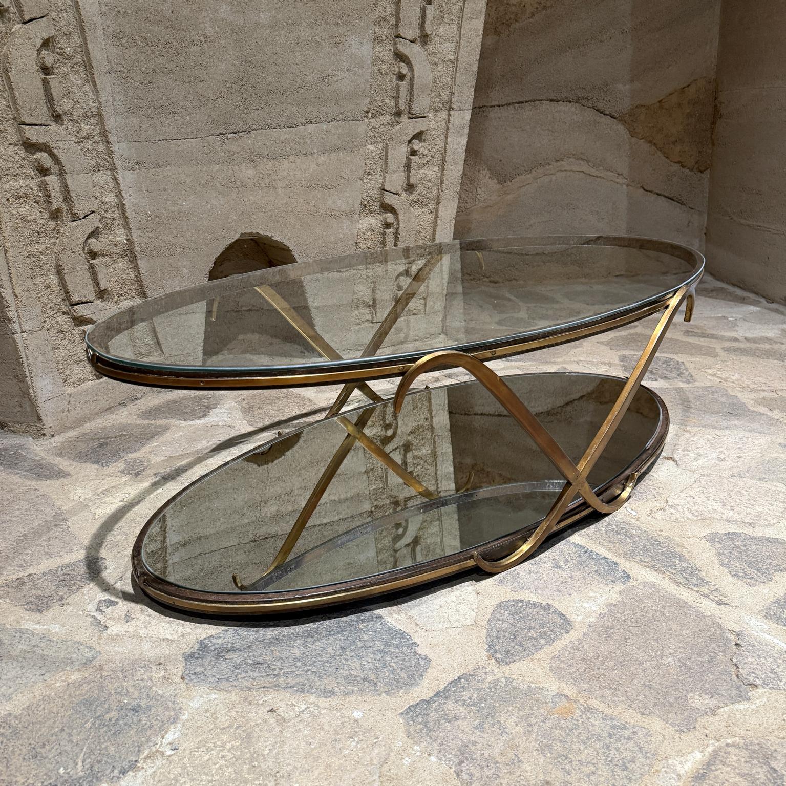 Mid-20th Century 1950s Arturo Pani Patinated Brass Coffee Table Mexico City For Sale