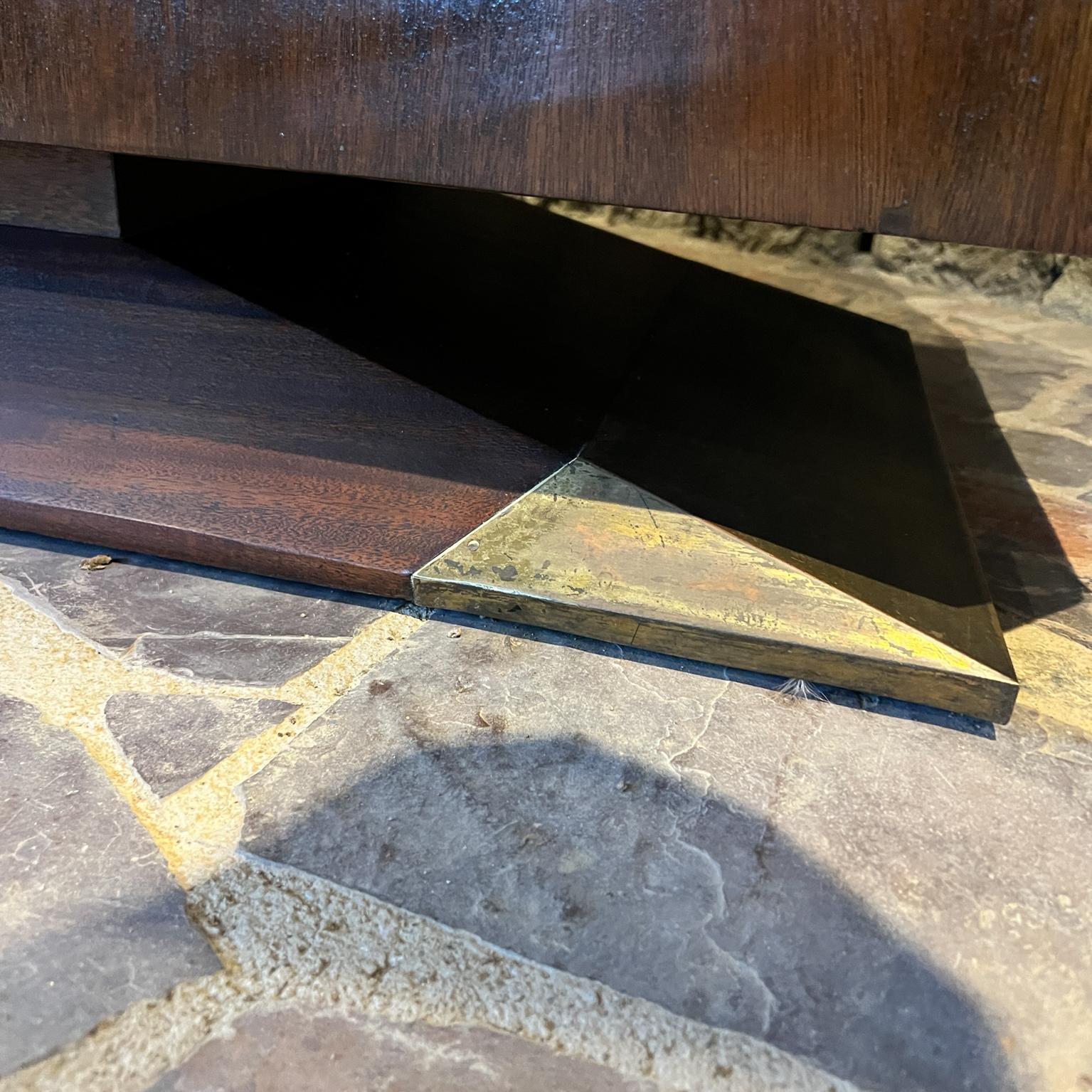 1950s Arturo Pani Credenza Mahogany Leather and Brass Mexico For Sale 3