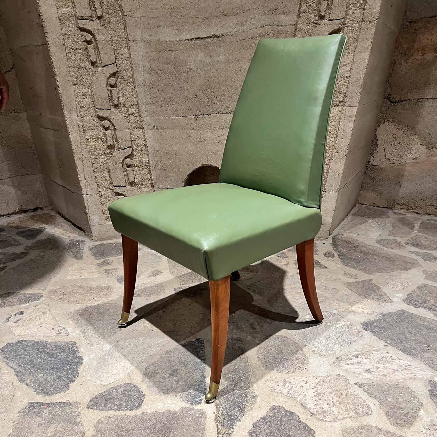 1950s Arturo Pani Eight Dining Chairs Faux Leather Mahogany Mexico City For Sale 3