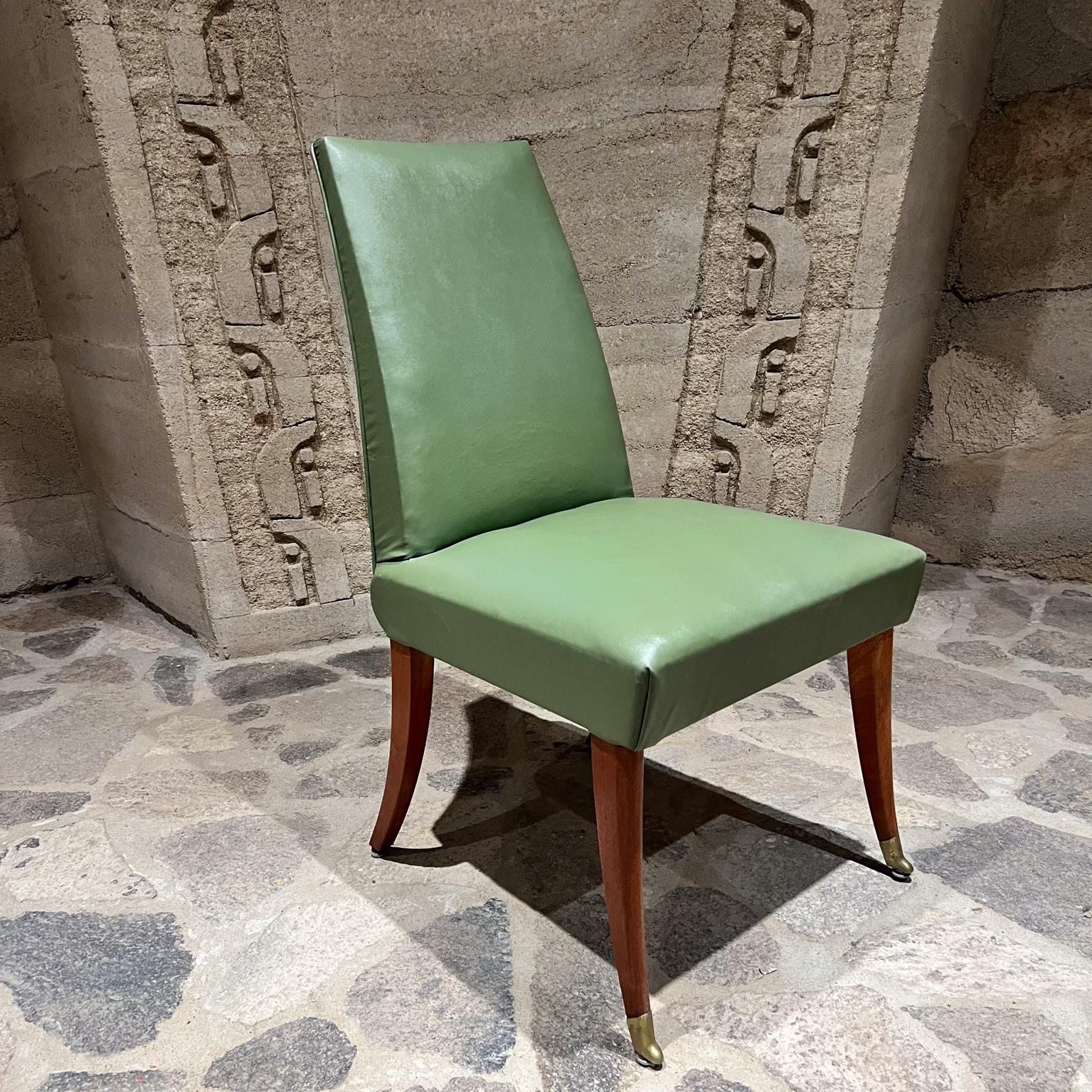 Mexican 1950s Arturo Pani Eight Dining Chairs Faux Leather Mahogany Mexico City For Sale