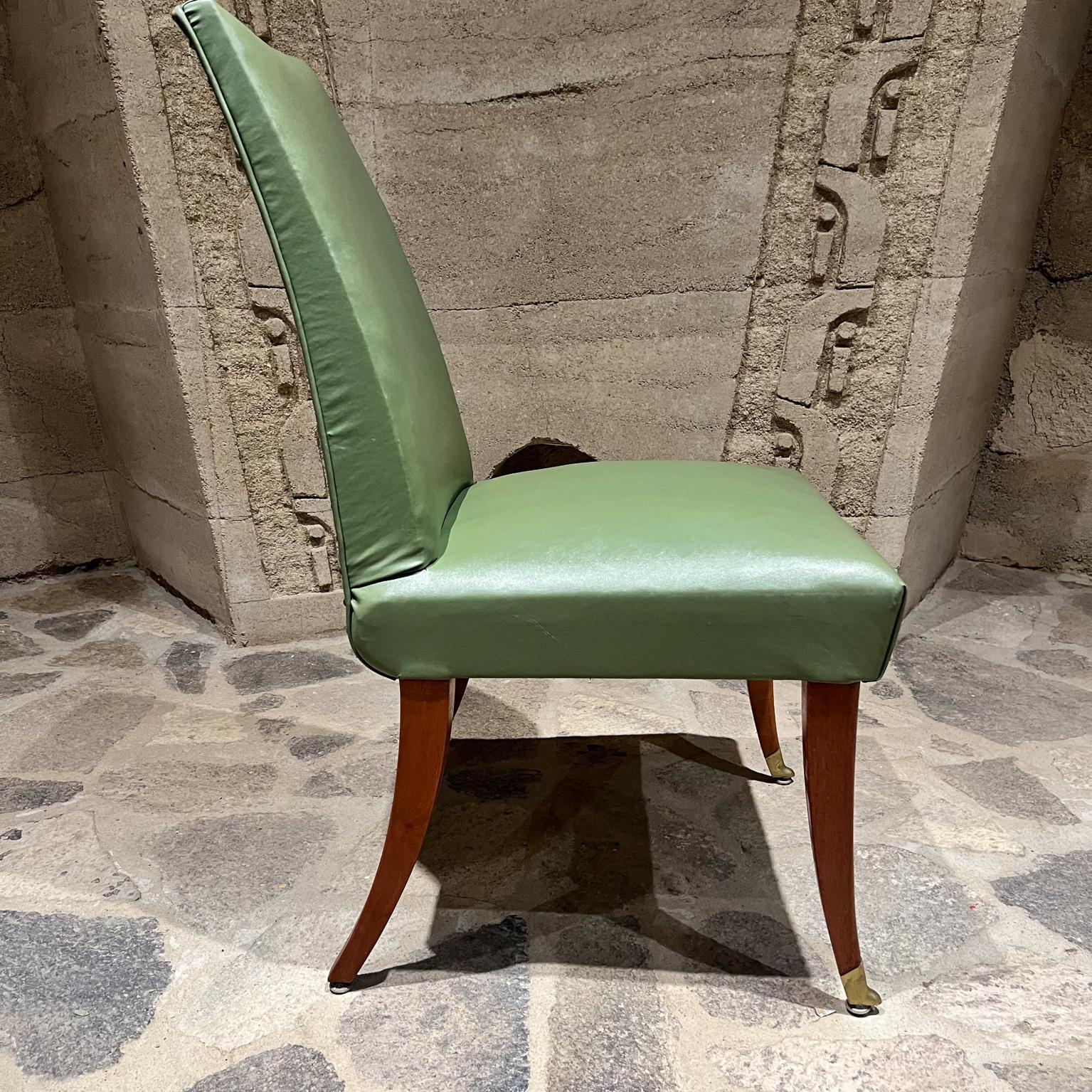 Mid-20th Century 1950s Arturo Pani Eight Dining Chairs Faux Leather Mahogany Mexico City For Sale