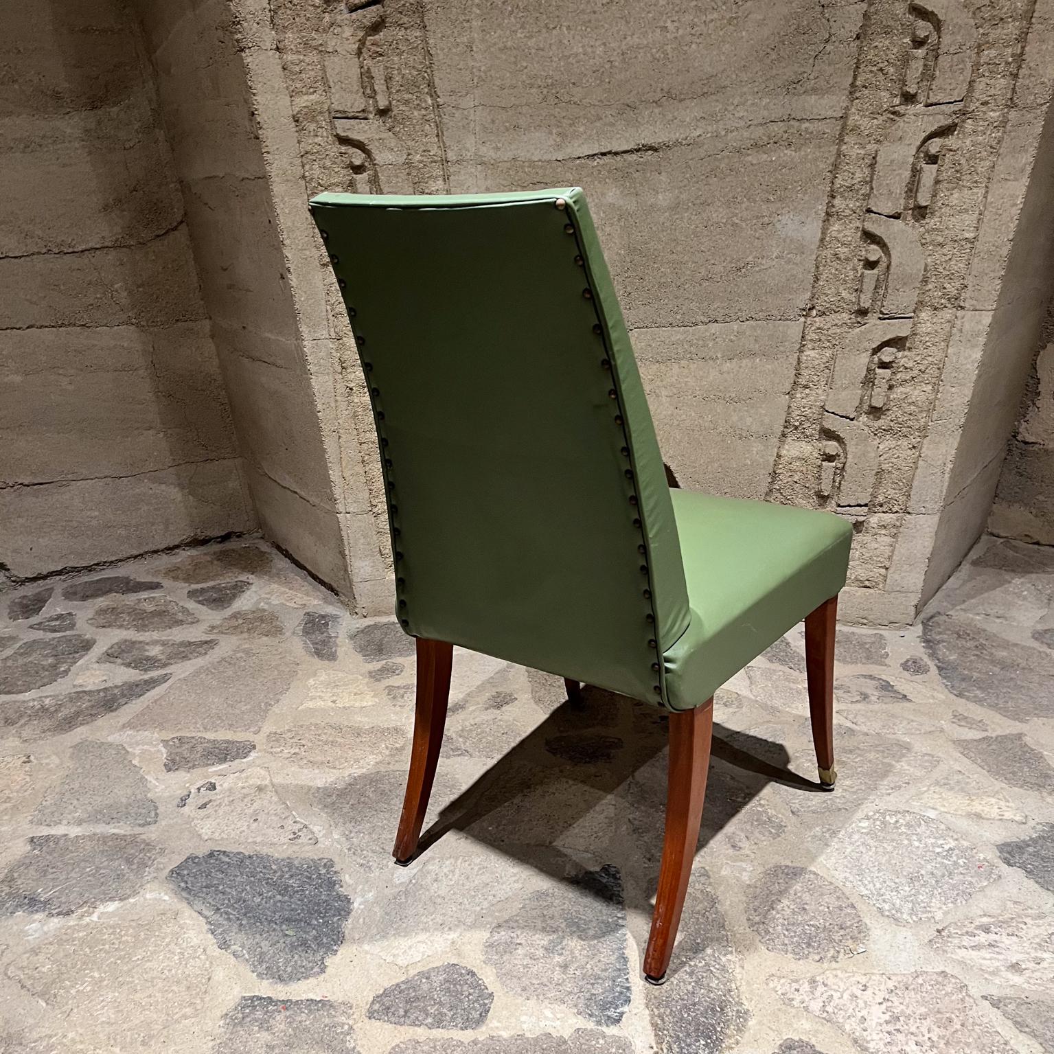 1950s Arturo Pani Eight Dining Chairs Faux Leather Mahogany Mexico City For Sale 1