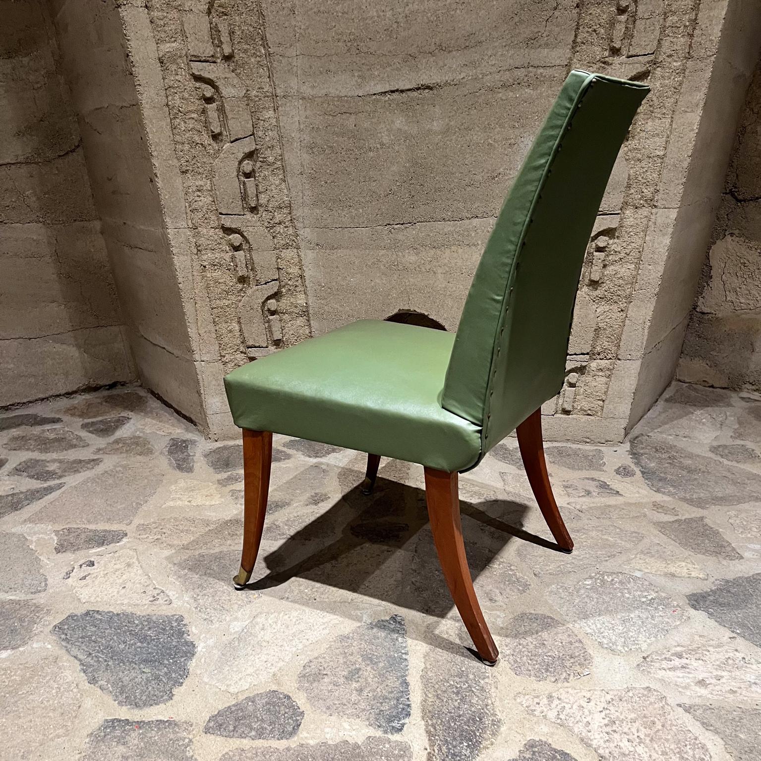 1950s Arturo Pani Eight Dining Chairs Faux Leather Mahogany Mexico City For Sale 2