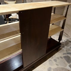 1950s Arturo Pani Bookcase Mahogany Goatskin Bronze Mexico City