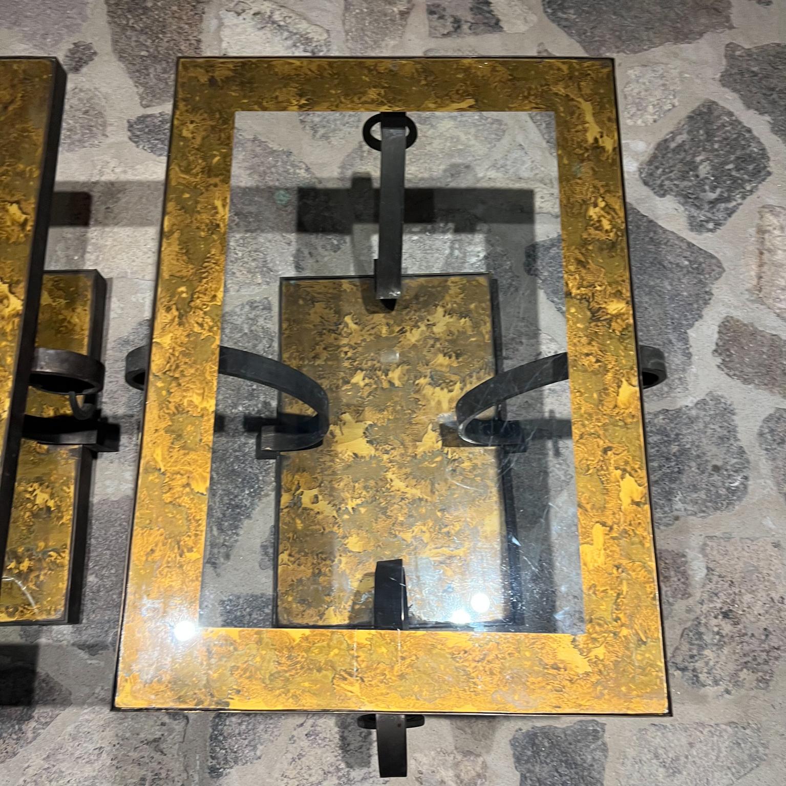 1950s Arturo Pani Stylish Side Tables Eglomisé Glass & Bronze Elegance For Sale 5