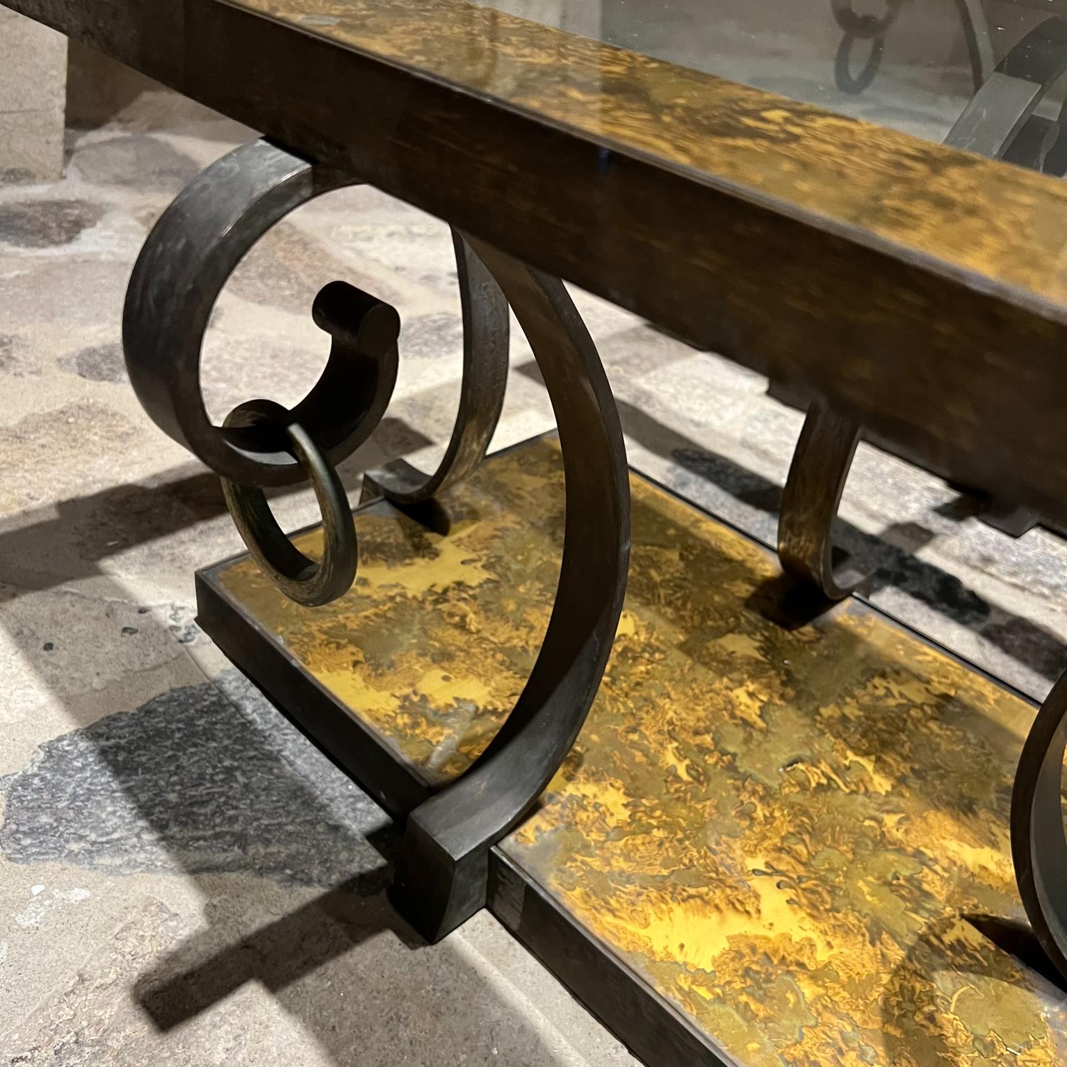 1950s Arturo Pani Stylish Side Tables Eglomisé Glass & Bronze Elegance For Sale 2