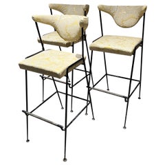 1950s Arturo Pani Set of 3 Sculptural Bar Stools Bronze 
Metal Mexico City