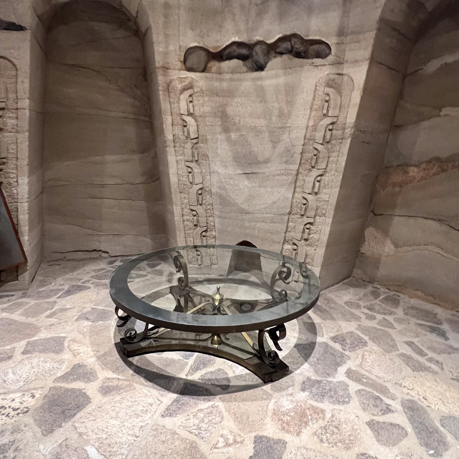 Mid-Century Modern 1950 Arturo Pani Table Cocktail Tables en verre bronze massif Mexico City en vente