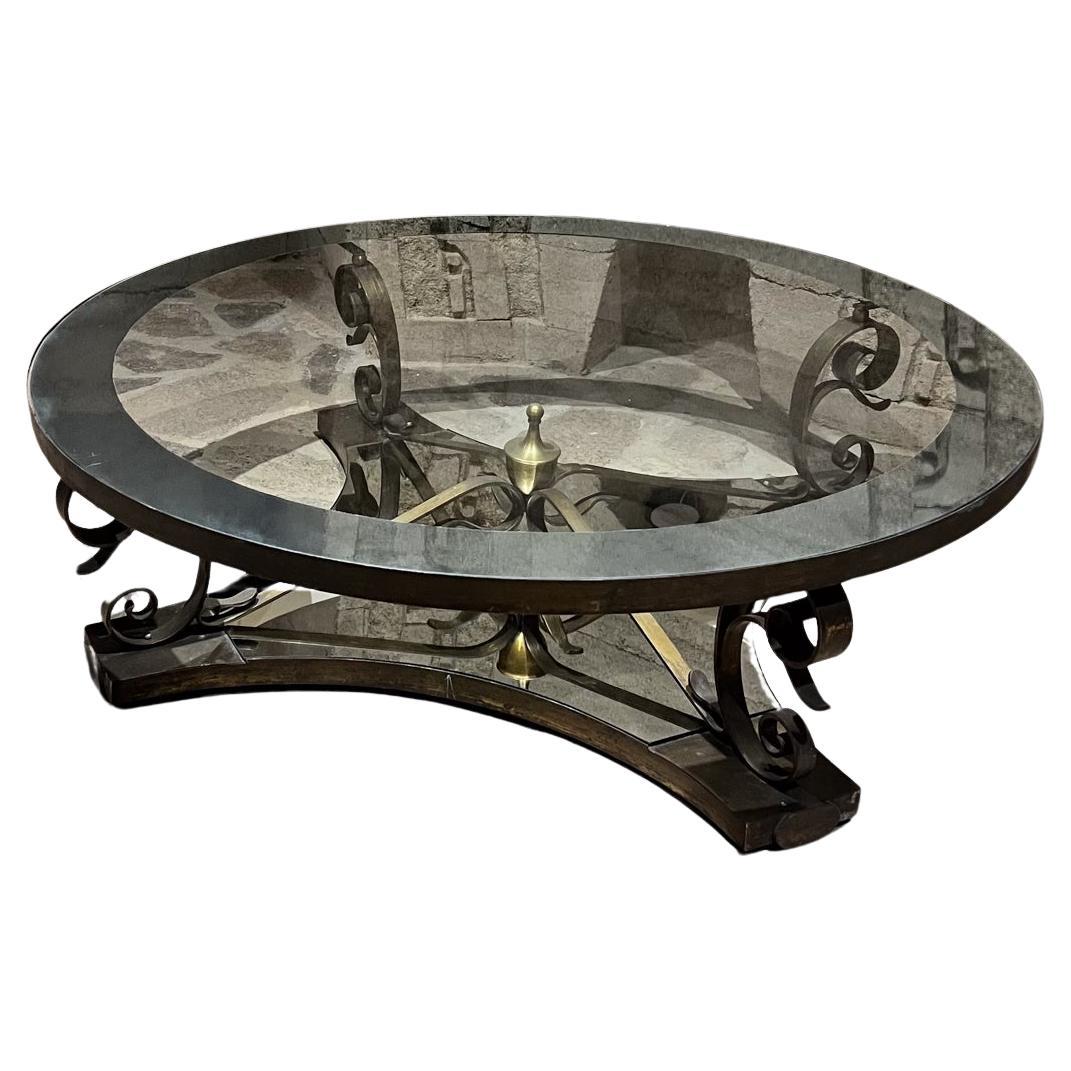 1950s Arturo Pani Bronce macizo Cristal Cocktail Table Mexico City