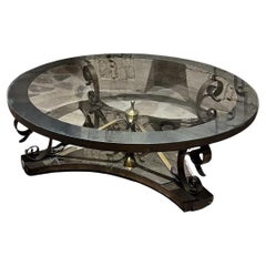 1950s Arturo Pani Bronce macizo Cristal Cocktail Table Mexico City