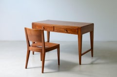 1950's Ash center desk with tapered legs