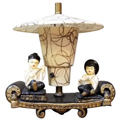 1950s Asian Figures TV Lamp
