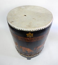 1950s Asian Painted Tang Horse Drum / Table