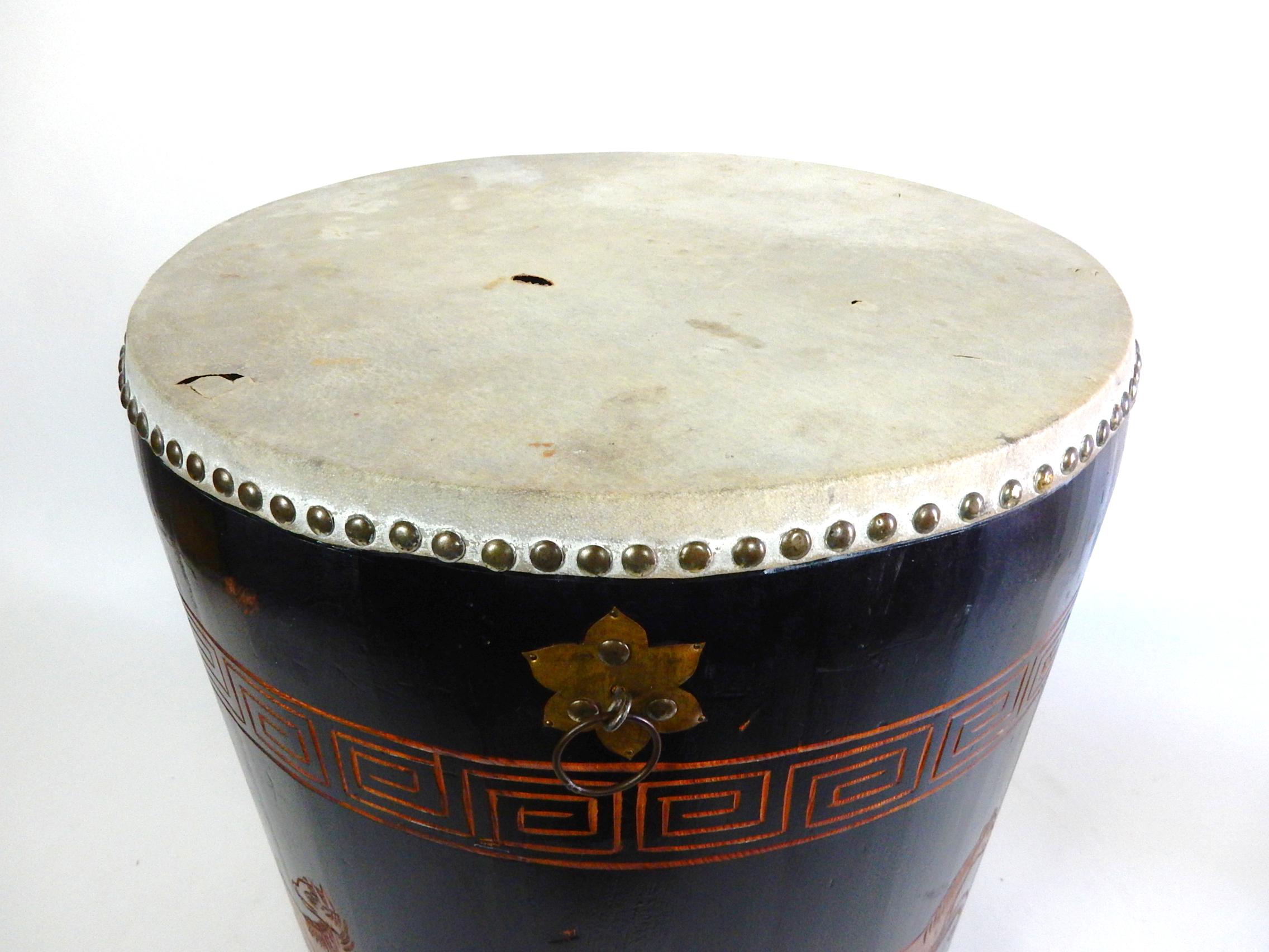 1950s Asian Painted Tang Horse Drum / Table For Sale 3