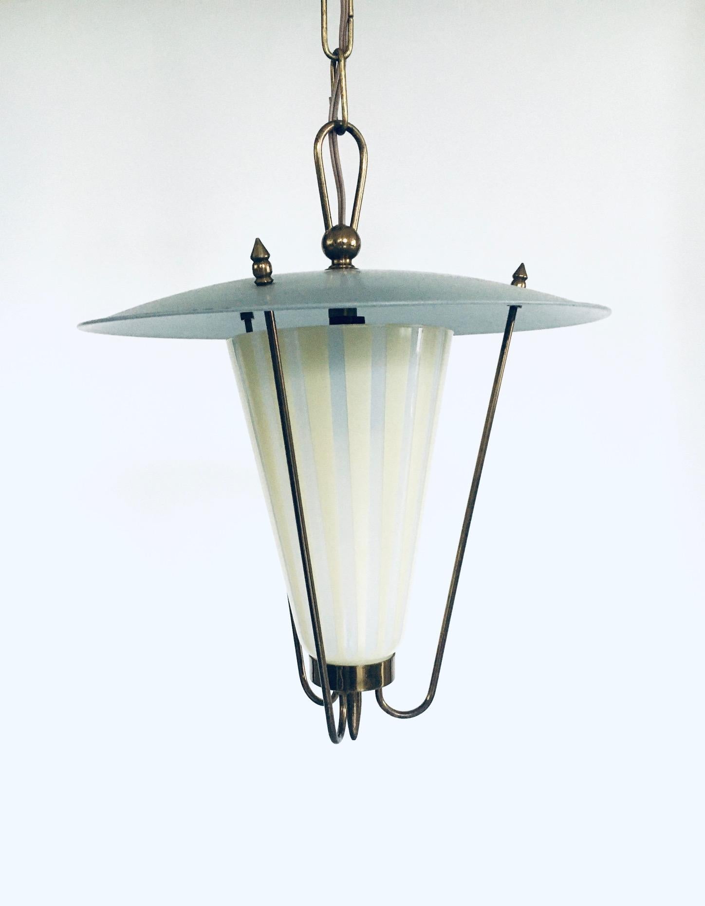 Mid-Century Modern 1950's Atomic Age Design Pendant Lantern Lamp