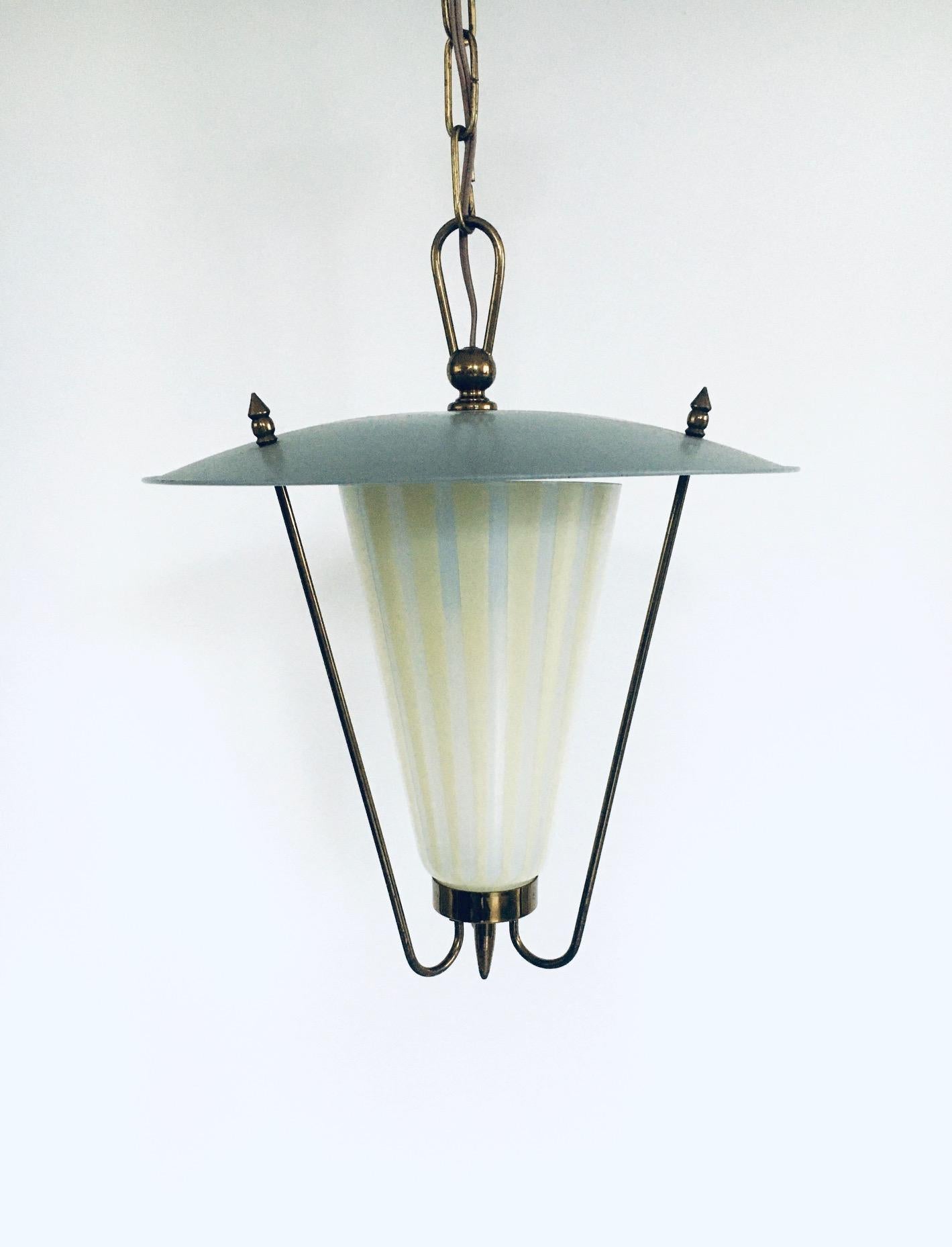 French 1950's Atomic Age Design Pendant Lantern Lamp