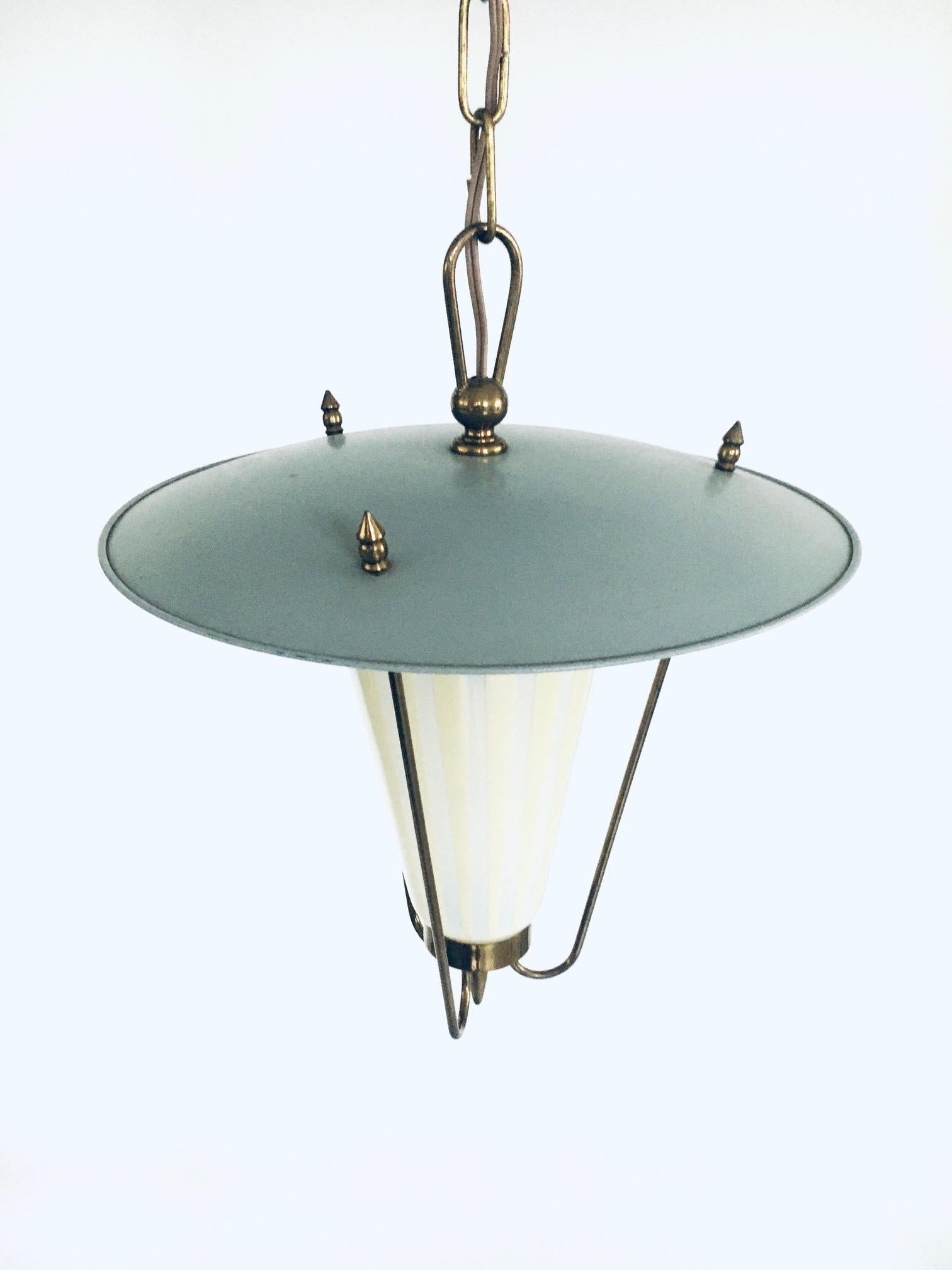 Mid-20th Century 1950's Atomic Age Design Pendant Lantern Lamp