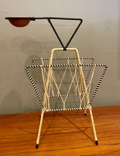 1950's Atomic Age Magazine Rack & Ashtray Holder Rack